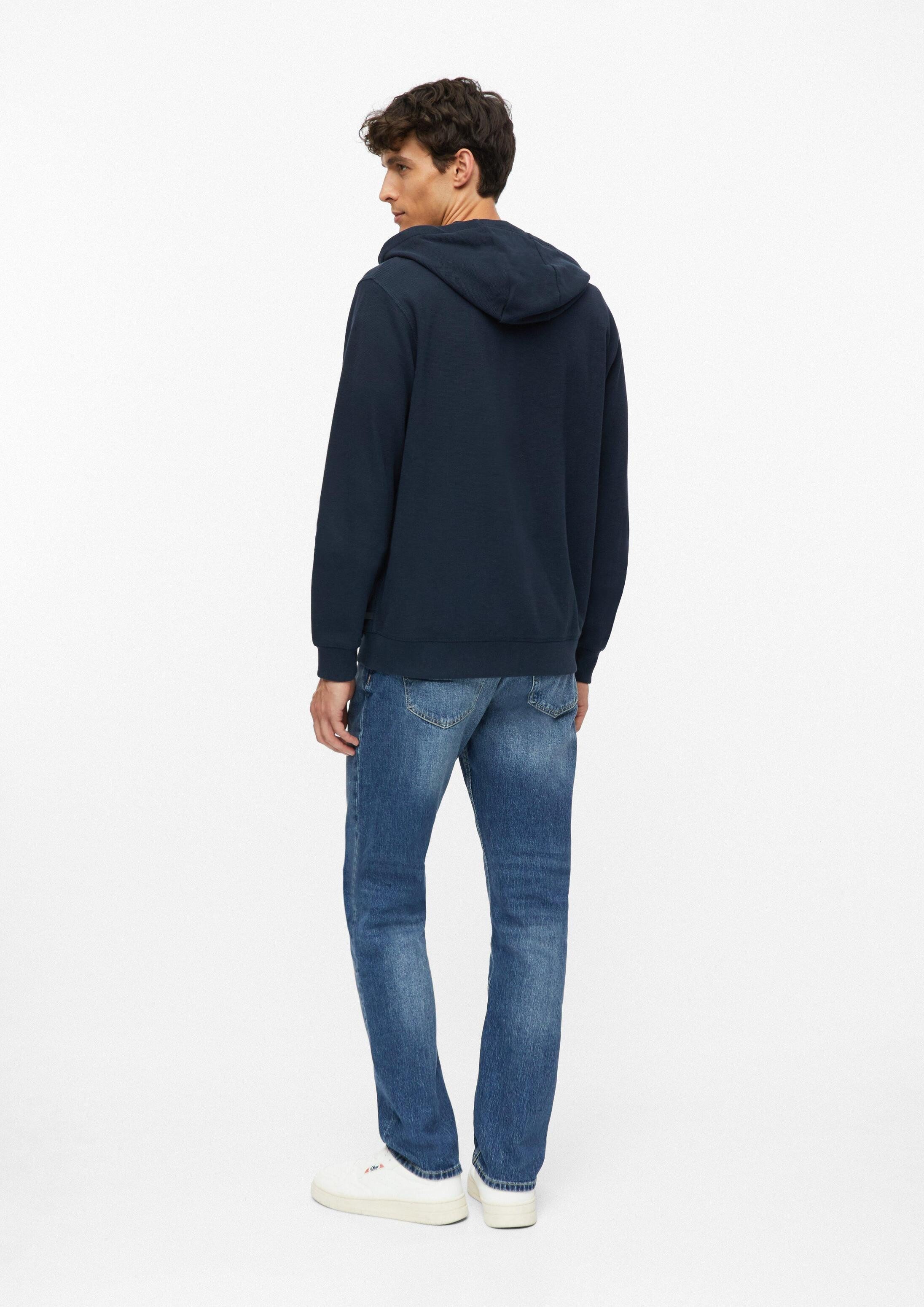 s.Oliver Sweatjacke Sweatshirt Jacke Kapuzensweatjacke in Waffelpiqué