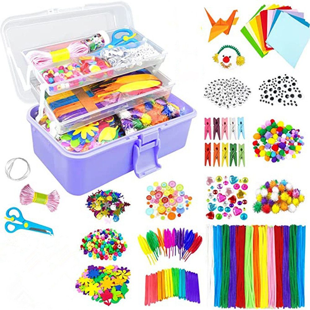 XDeer Kreativset Bastelset Kinder,DIY Bastelkoffer Bastelbedarf