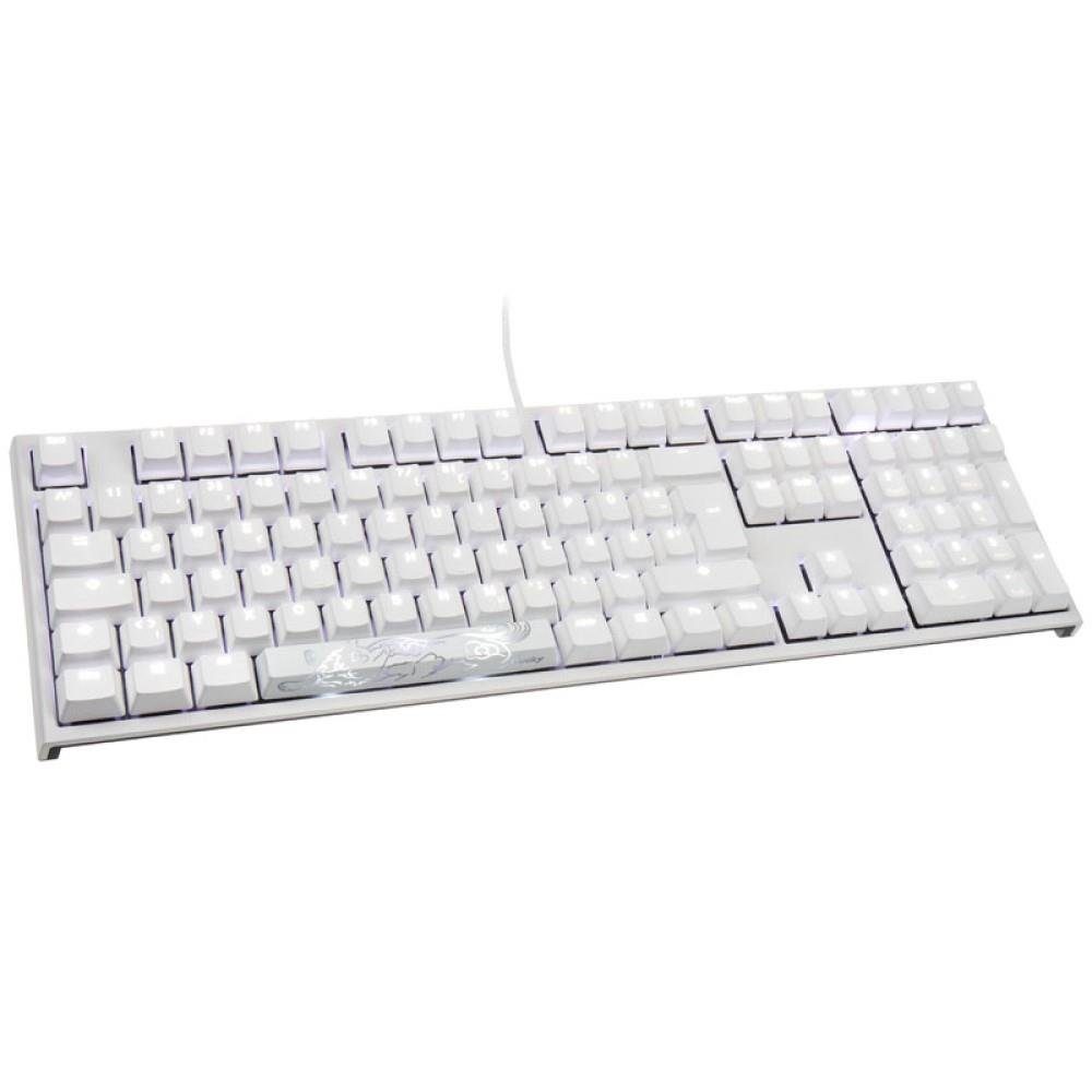 Ducky ONE 2 White Edition PBT Gaming Tastatur, MX-Black, weiße LED - weiß  Gaming-Tastatur (mechanisch, USB Typ-A und Typ-C, QWERTZ, weiß/schwarz,  abnehmbares Kabel)