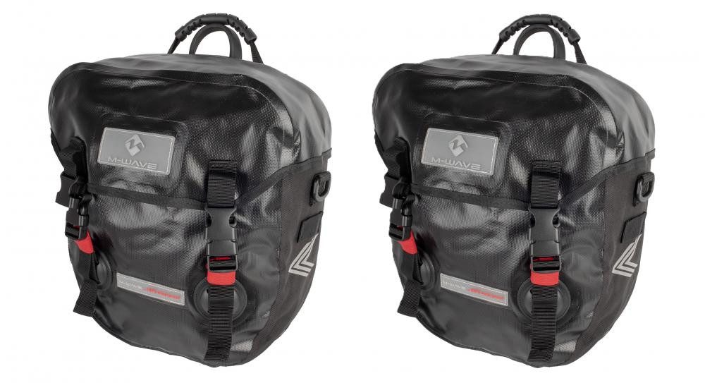 M-Wave Fahrrad-Gepäckträger M-Wave Calgary Gepäckträgertasche 2x12,5 Liter, 100% wasserdicht, Roll