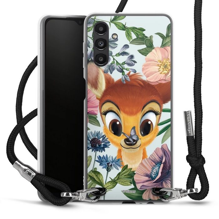 DeinDesign Handyhülle Disney Blumen Bambi Bloomy Bambi Samsung Galaxy A04s Handykette Hülle mit Band Case zum Umhängen