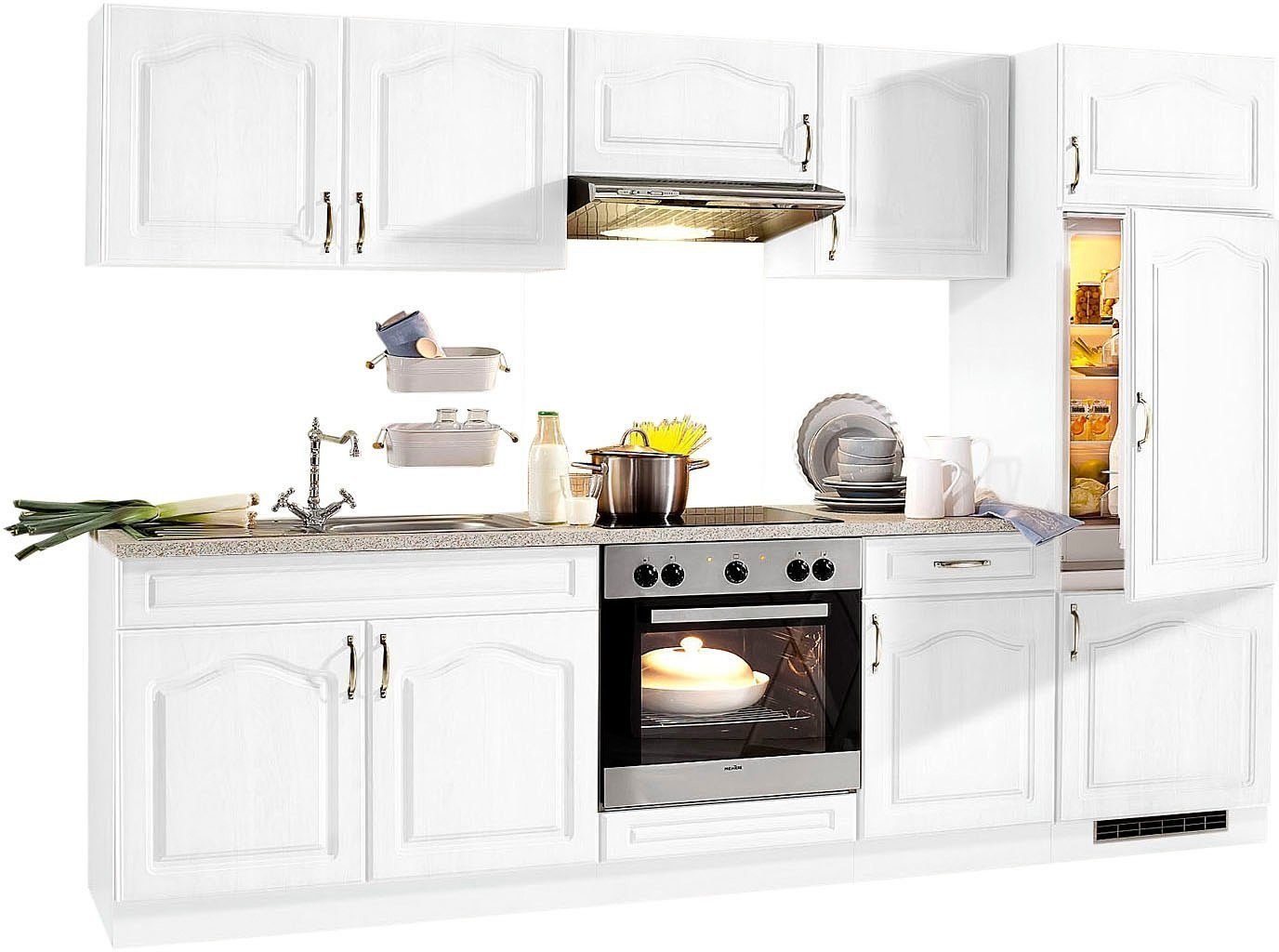 wiho Küchen Küchenzeile Linz, mit E-Geräten, Breite 280 cm, Hochwertig  verarbeitete MDF-Fronten