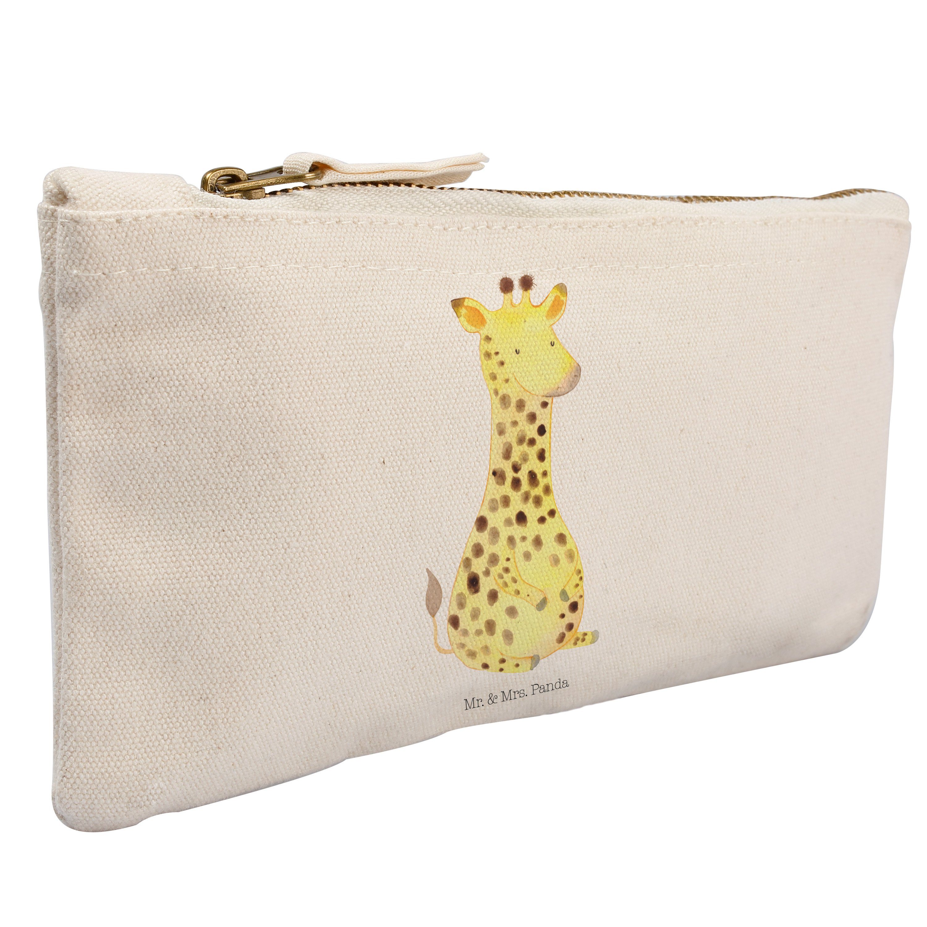 - klein, Weiß Giraffe Geschenk, Zufrieden Kos Mrs. Afrika, Panda Kosmetiktasche - Schminktasche & (1-tlg) Mr.