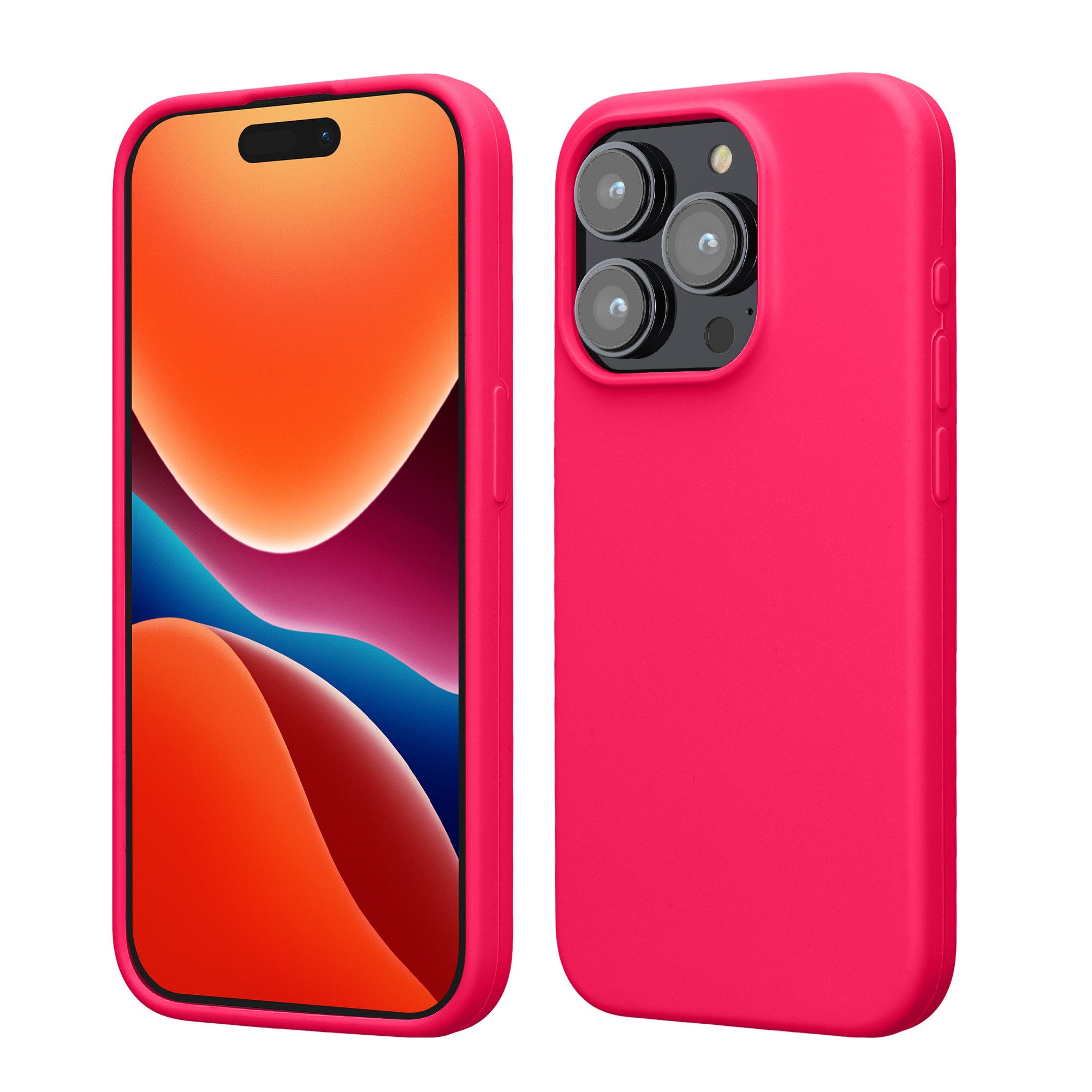 kwmobile Handyhülle Hülle für Apple iPhone 15 Pro Max, Hülle Silikon gummiert - Handyhülle - Handy Case Cover