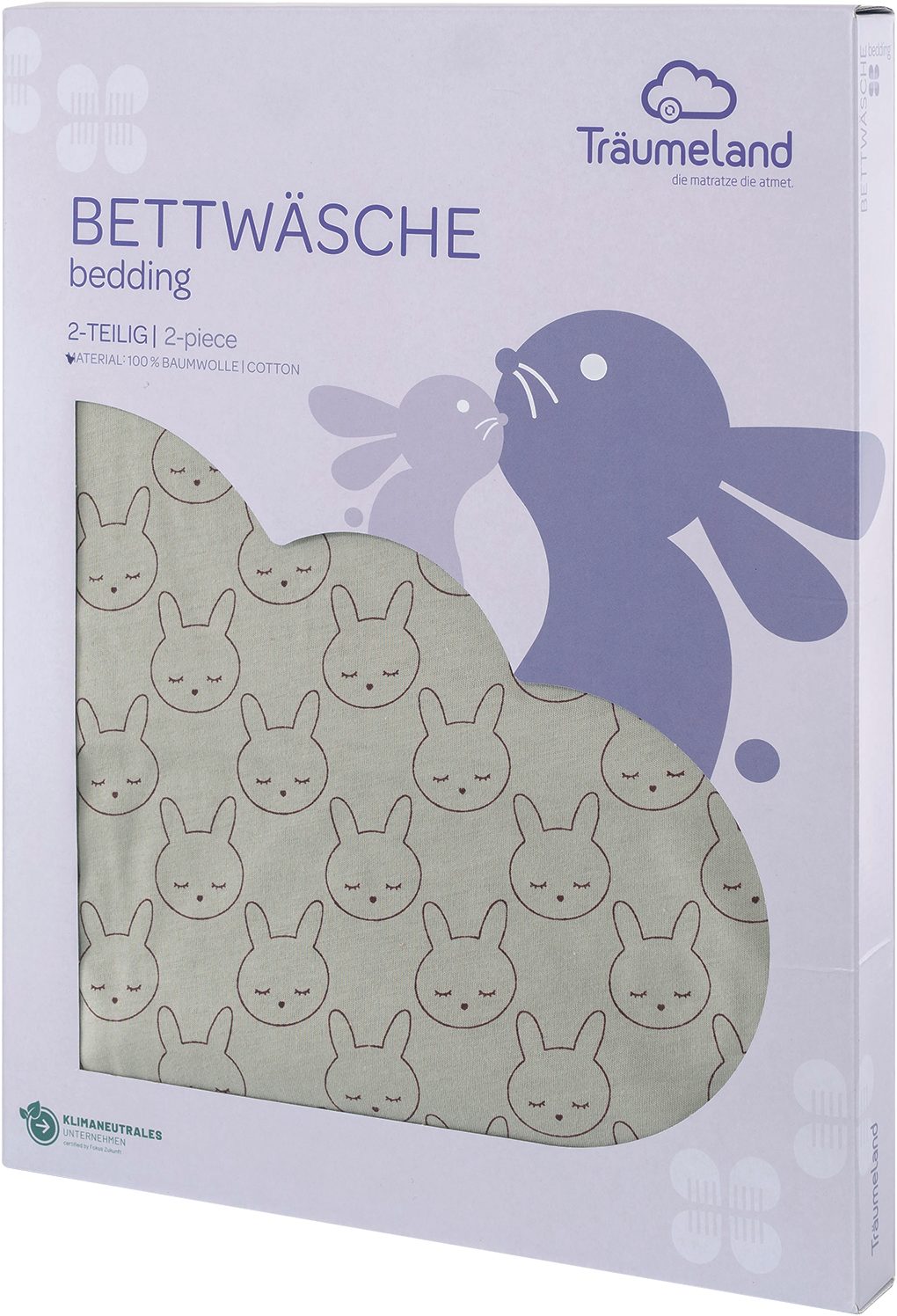 Träumeland Babybettwäsche Jersey Kuschelhase, Jersey, 2 teilig, mit Allover-Print