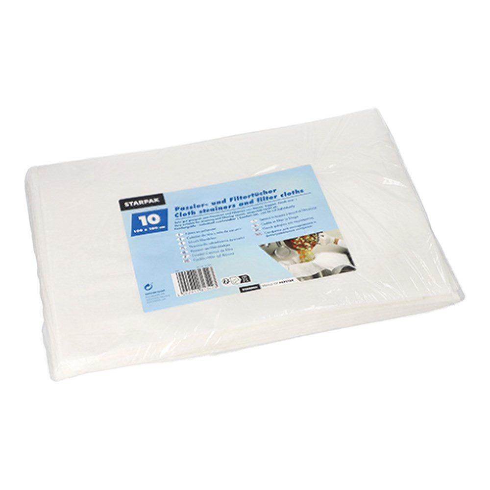 Starpak Passiersieb 10 Passier- und Filtertücher 100 cm x 100 cm weiss