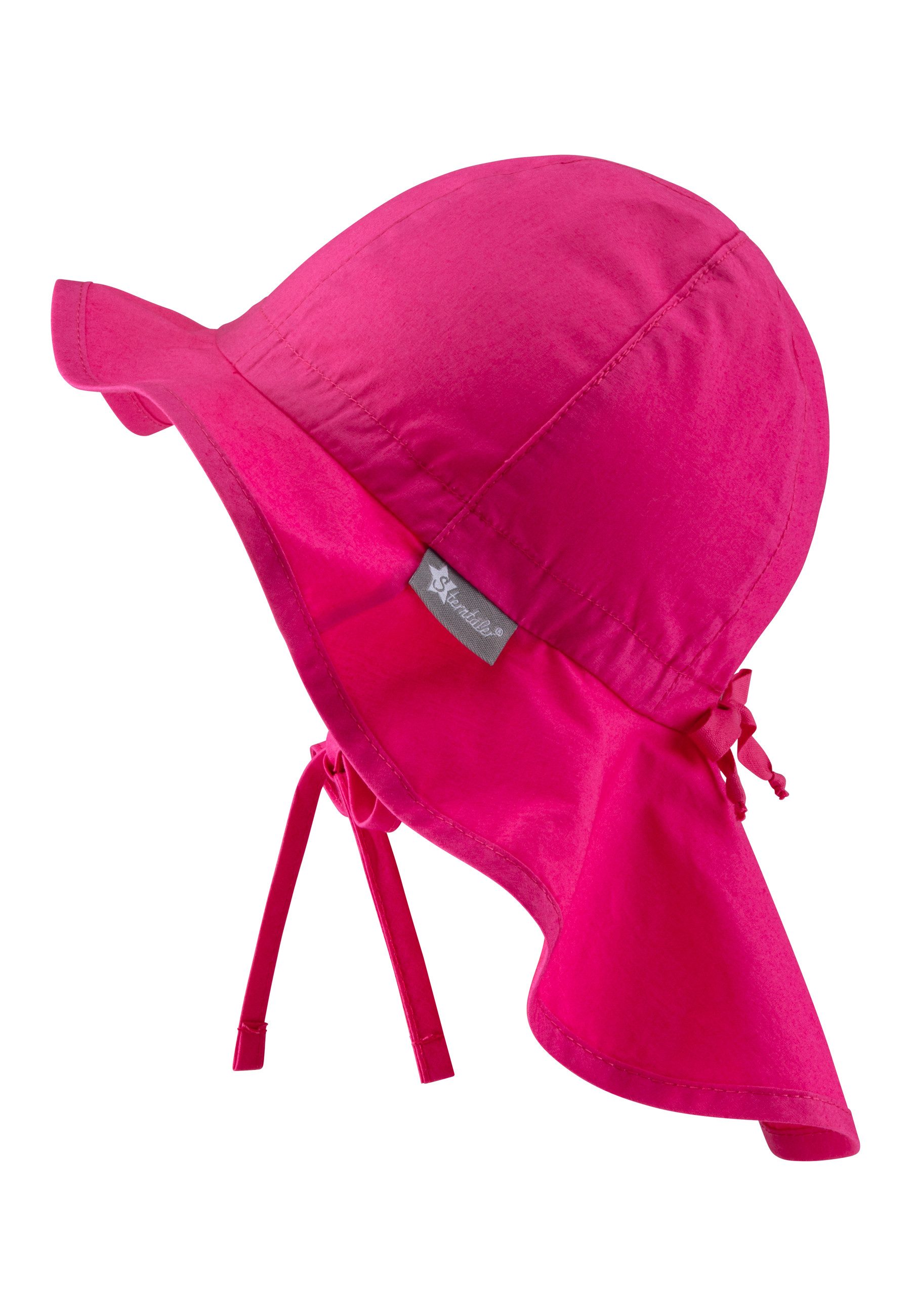 Sterntaler® Schirmmütze UV-Schutz 50+ Sonnenhut einfarbig (1-St) Mütze mit Nackenschutz und Größenregulierungsband
