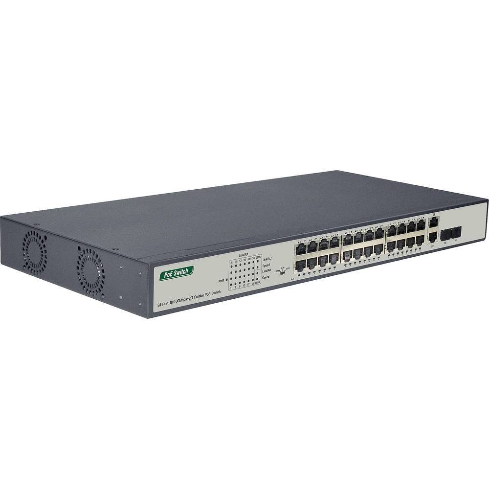 Ethernet Digitus Switch, 24-Port Fast PoE Netzwerk-Switch unmanaged,