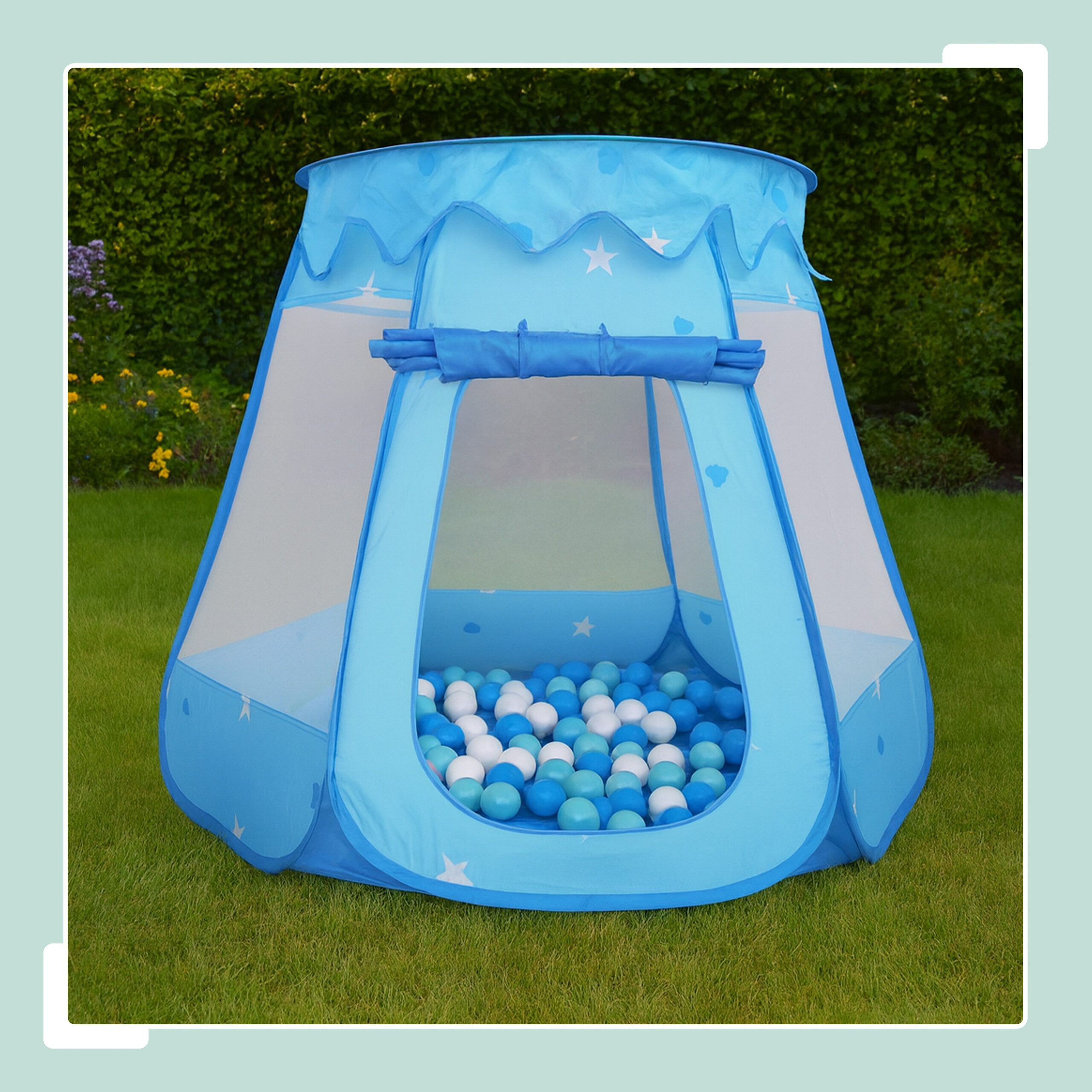 relaxdays Bällebad mit 100 Bälle, blau