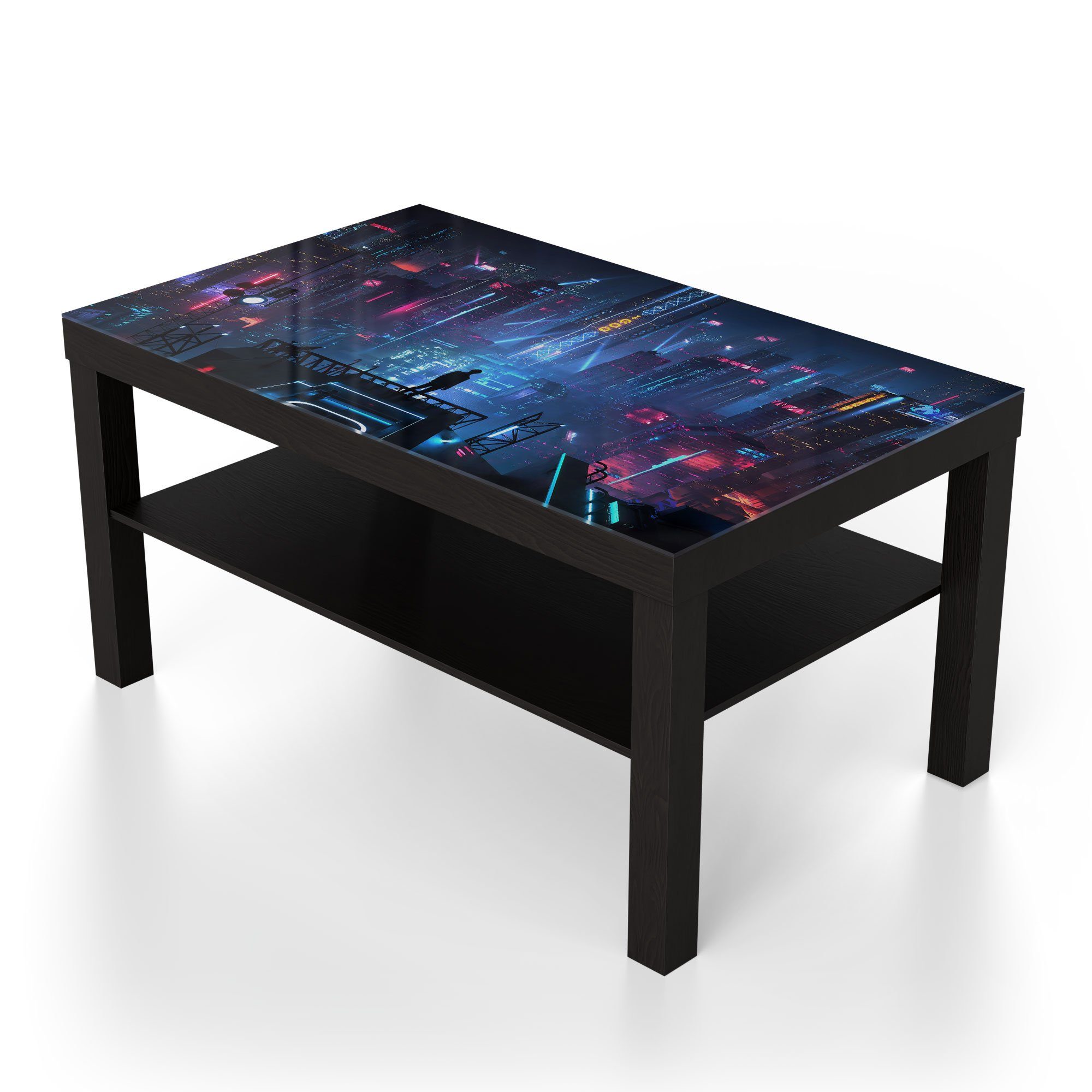 DEQORI Couchtisch 'Cyberpunk Stadt bei Nacht', Glas Beistelltisch Glastisch günstig online kaufen