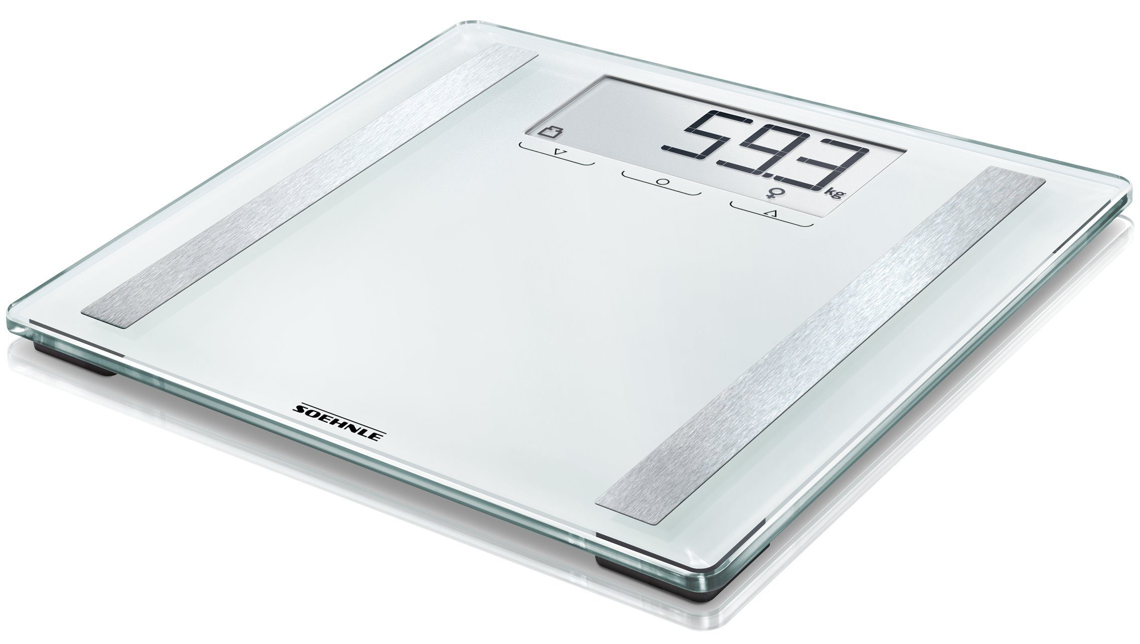 Soehnle Körper-Analyse-Waage PWD Shape Sense Control 200, Trittfläche aus hochwertigem Sicherheitsglas, hohe Tragkraft