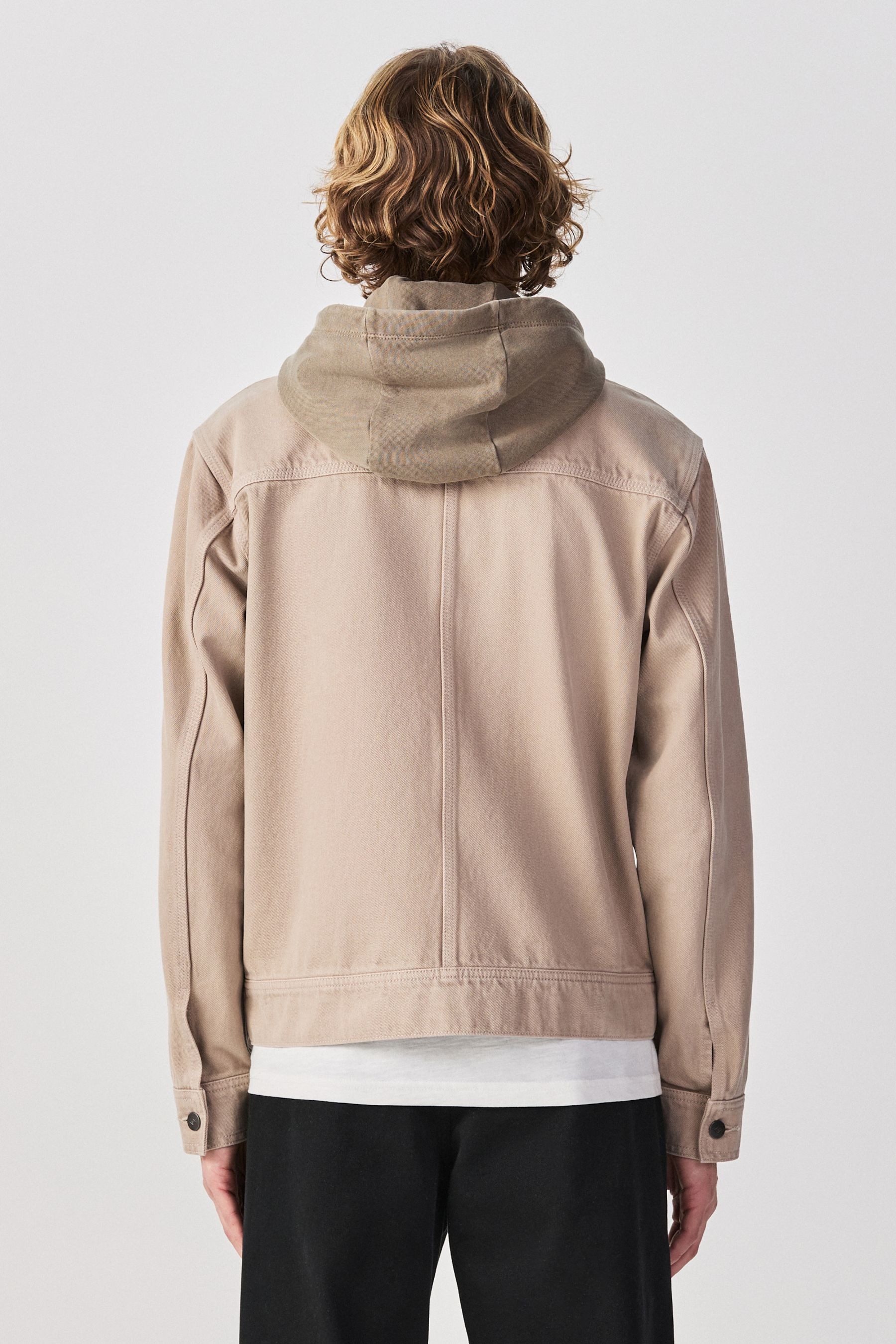 Next Jeansjacke Denimjacke mit Reißverschluss und Kapuze (1-St)