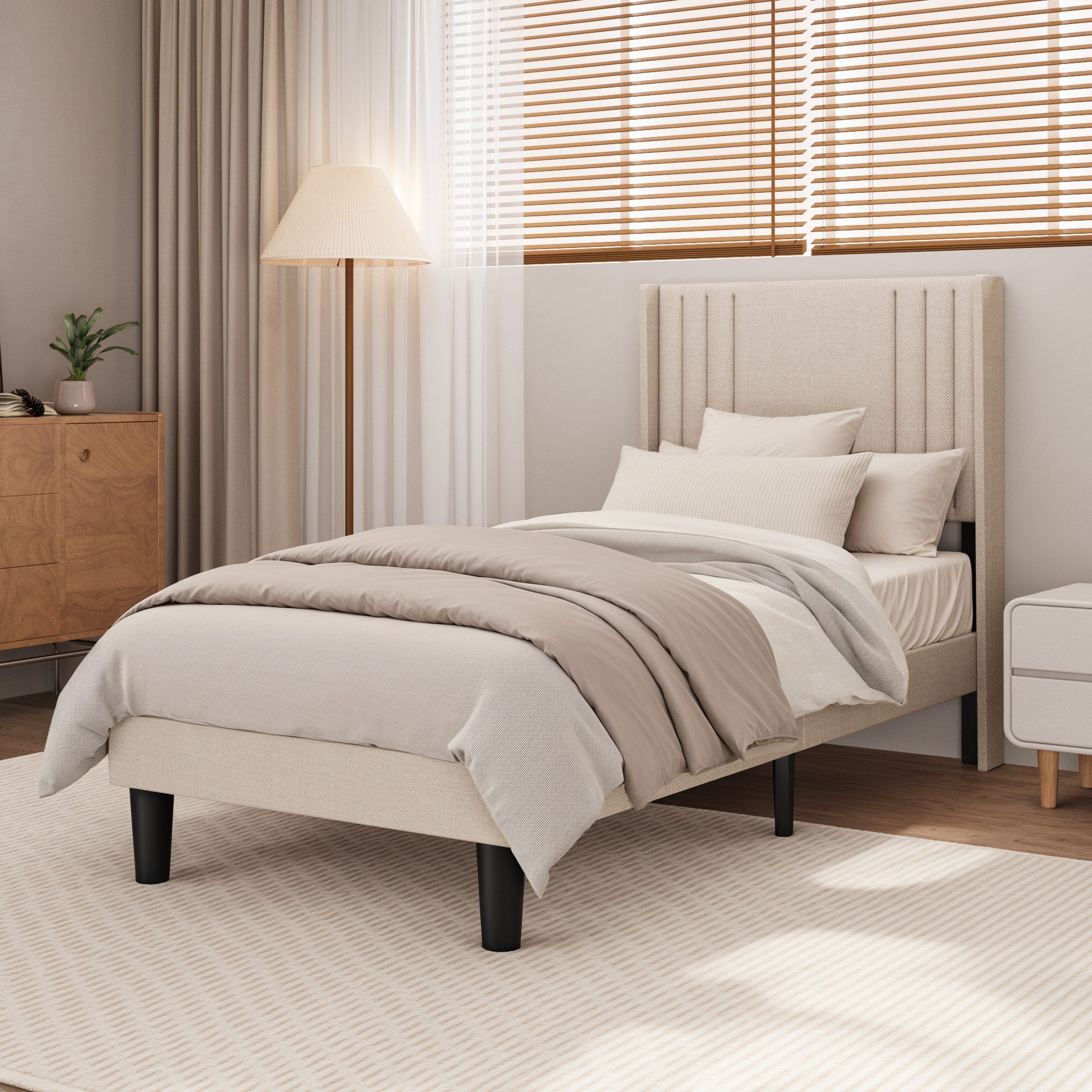 Bealife Bettgestell mit Kopfteil, 90/120/140/160/180x200cm günstig online kaufen