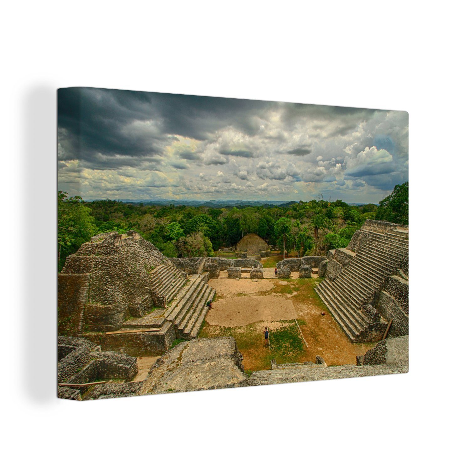 OneMillionCanvasses® Leinwandbild Die alte Stadt der Maya im nordamerikanischen Belize, (1 St), Wandbild Leinwandbilder, Aufhängefertig, Wanddeko, 30x20 cm