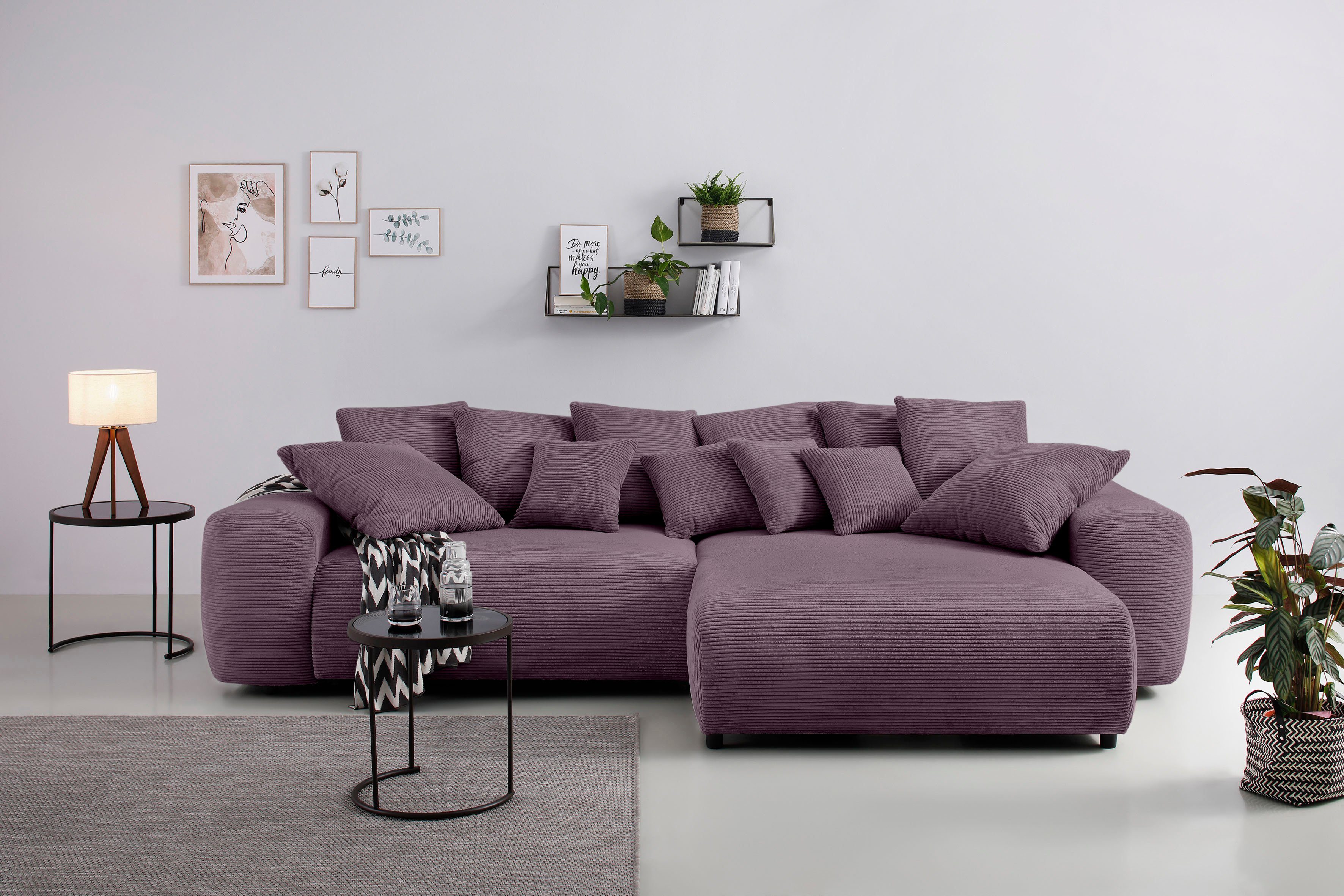 Home affaire Ecksofa Sundance L-Form, mit Boxspringfederung, wahlweise mit Bettfunktion