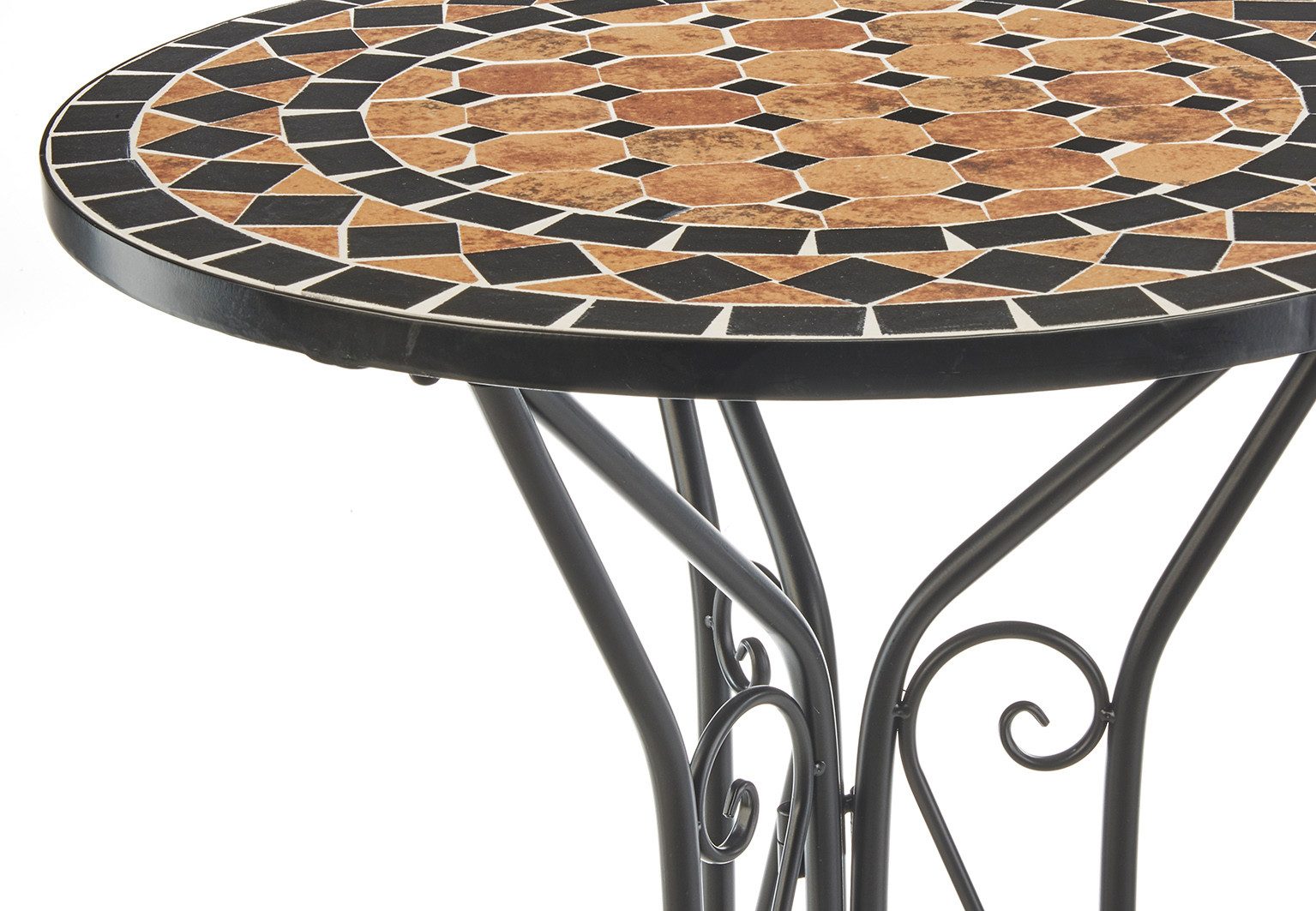 Kobolo Beistelltisch Gartentisch Tisch Esstisch Mediterran mit Platte mit Mosaik (kombinierbar, 1-St., 1 Tisch), Höhe 71 cm Durchmesser 61 cm – Bild 4 von 5