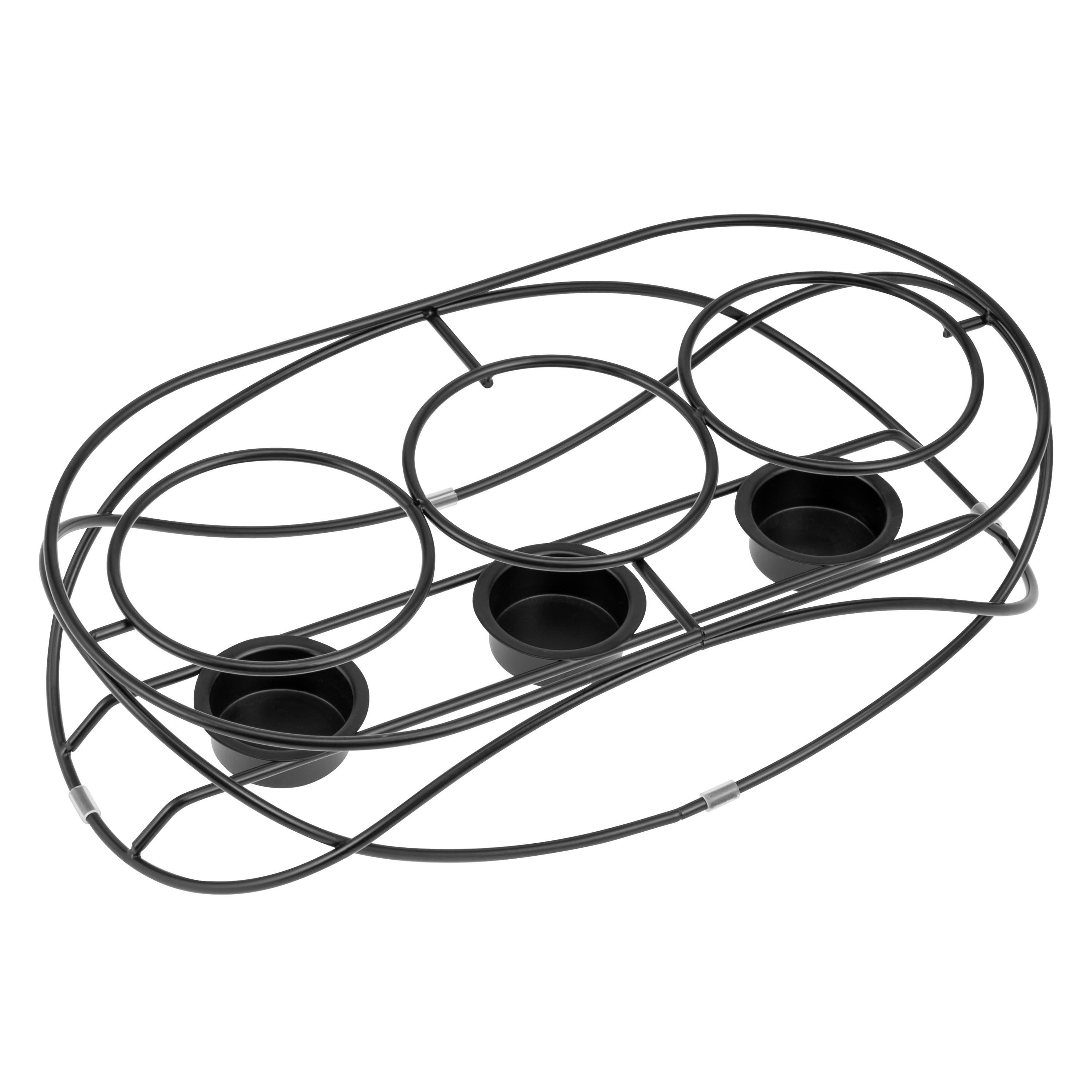 bremermann Speisenwärmer Speisenwärmer, für 3 Teelichter, ovale Warmhalteplatte, schwarz