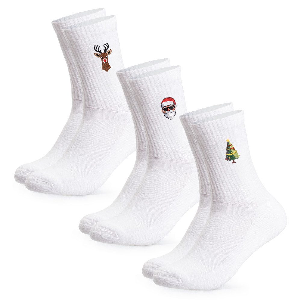 OCCULTO Tennissocken Damen & Herren Weihnachts Tennissocken 3er Pack (Modell: Claus) (3-Paar)