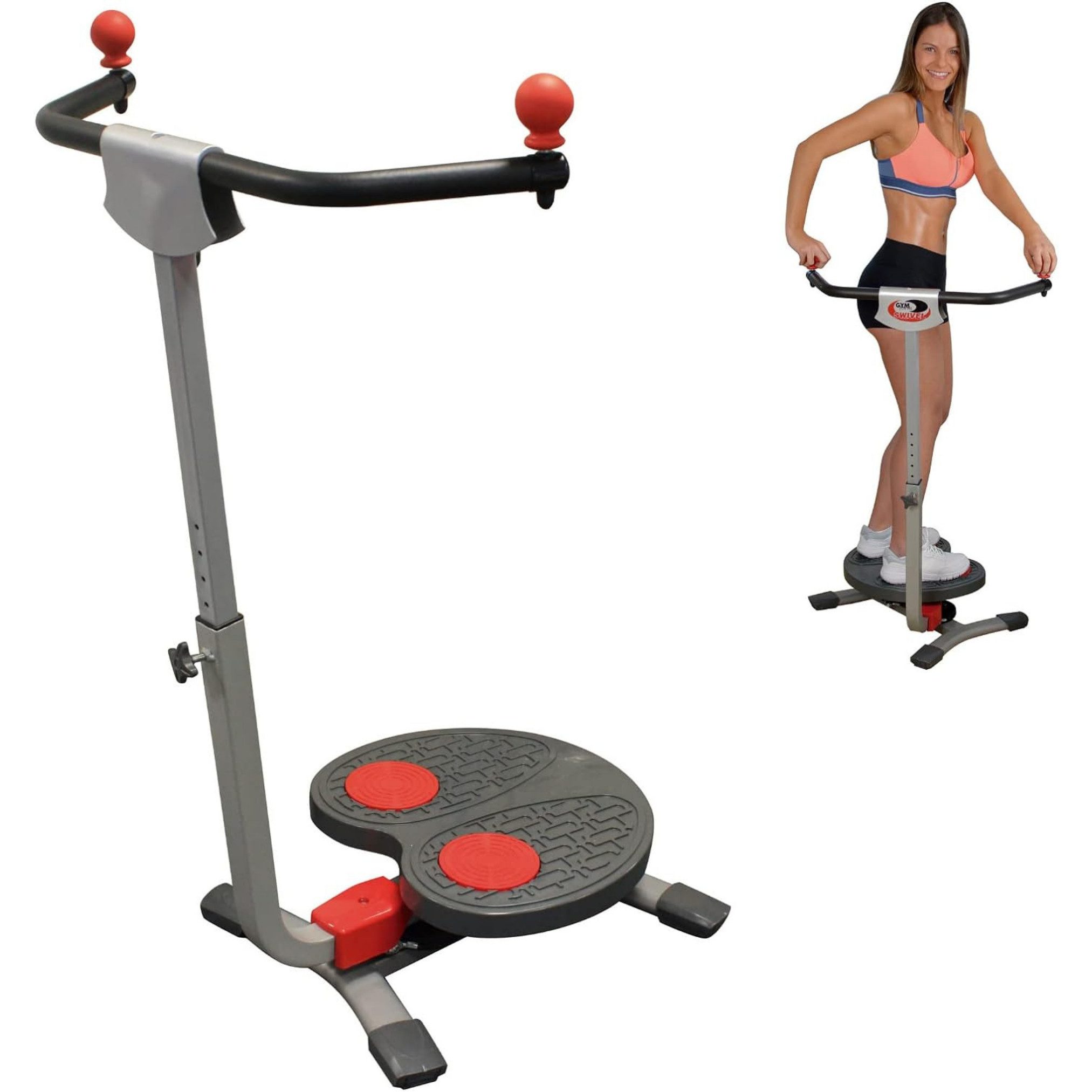 Gymform® Heimtrainer Swivel Bauchmuskelmaschine (Spar-Set mit Beckenbodentrainer Squat Perfect, 1-tlg., mit Diätplan & Trainingsplan), Waist Twist & Shape, Ganzkörperdrehscheibe 240º, bis 150 kg