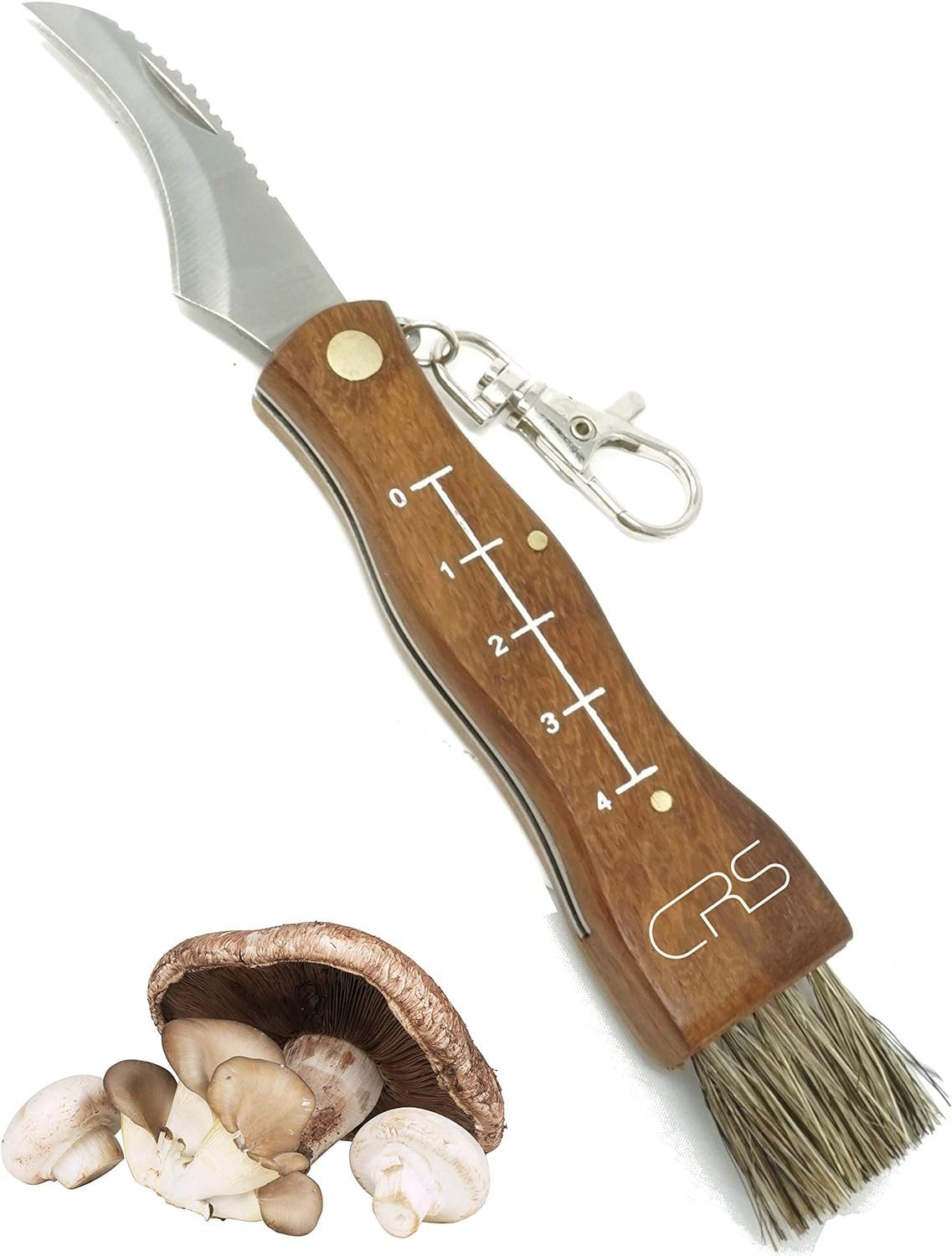 Khroom Taschenmesser Pilzmesser mit Bürste zum aufklappen, Schwammerlmesser Klappmesser, (Mit / Ohne Tasche, zum aufklappen), polizeigeprüft