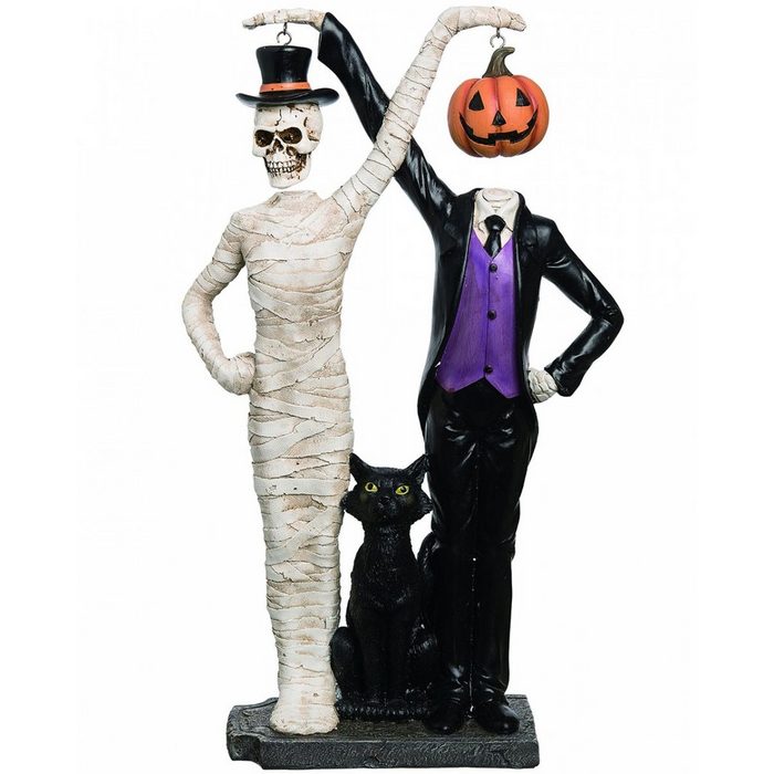 Horror-Shop Dekofigur Skelett Mumie & Kürbis Gentleman Halloween Dekofig