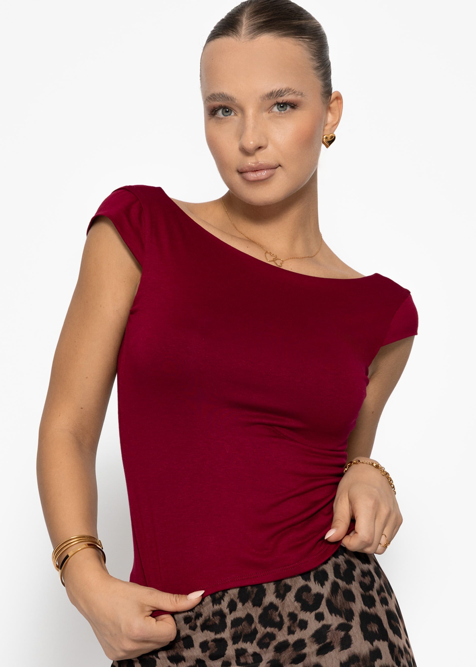 T-Shirt T-Shirt Damen mit tiefem Rückenausschnitt