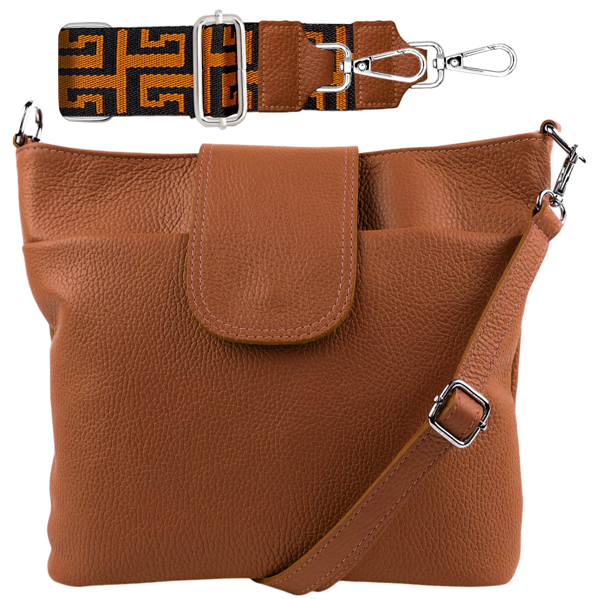 SEVA Schultertasche Umhängetasche Damen Echtleder mit Verstellbar Abnehmbar günstig online kaufen