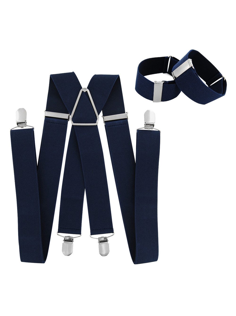 axy Hosenträger (Herren Hosenträger mit 1 Paar Ärmelhalter Set) 3,5cm Breit verstellbar und elastisch Hemd Ärmelband