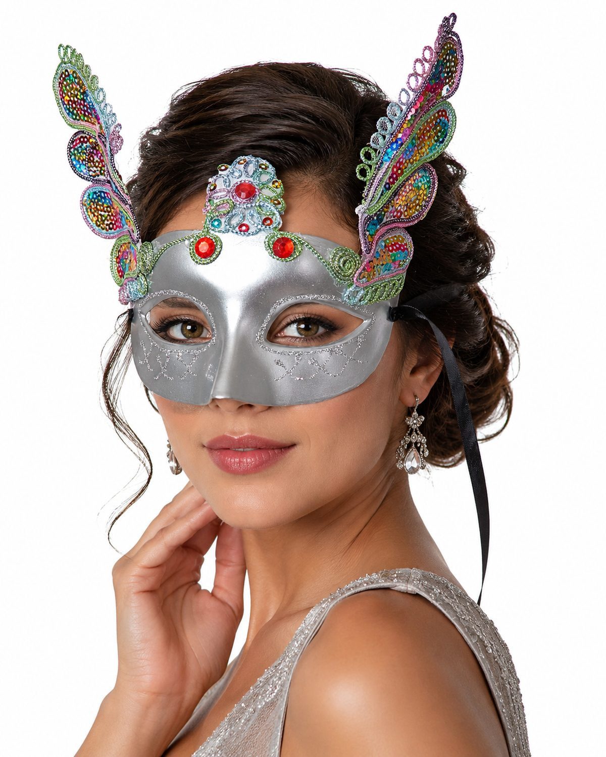 Das Kostümland Verkleidungsmaske Florenz mit Pailletten für Karneval & Maskenball