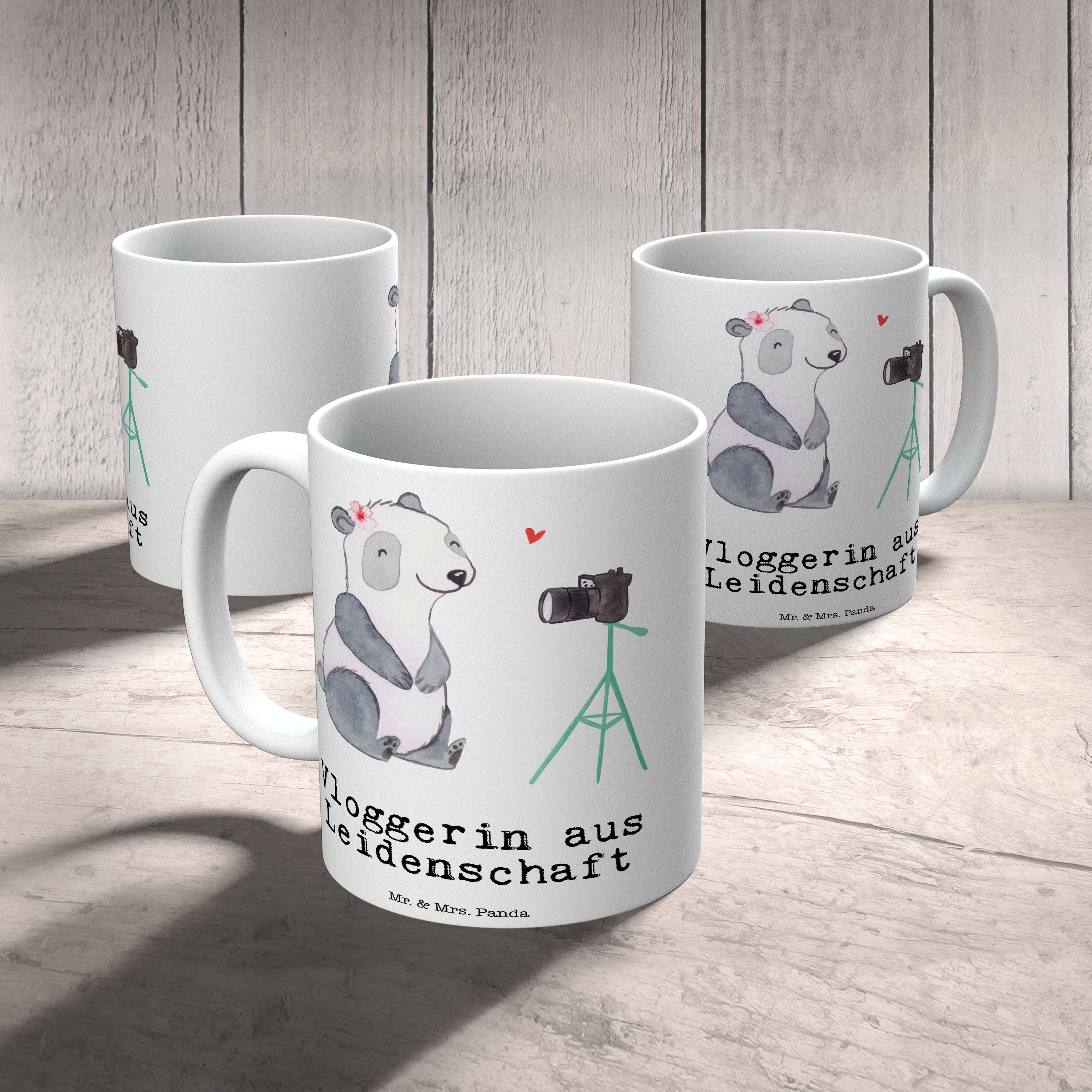 Beruf, Büro - Mr. Geschenk, Tasse, & - Mrs. aus Weiß Leidenschaft Vloggerin Panda Tasse Keramik Kaff,