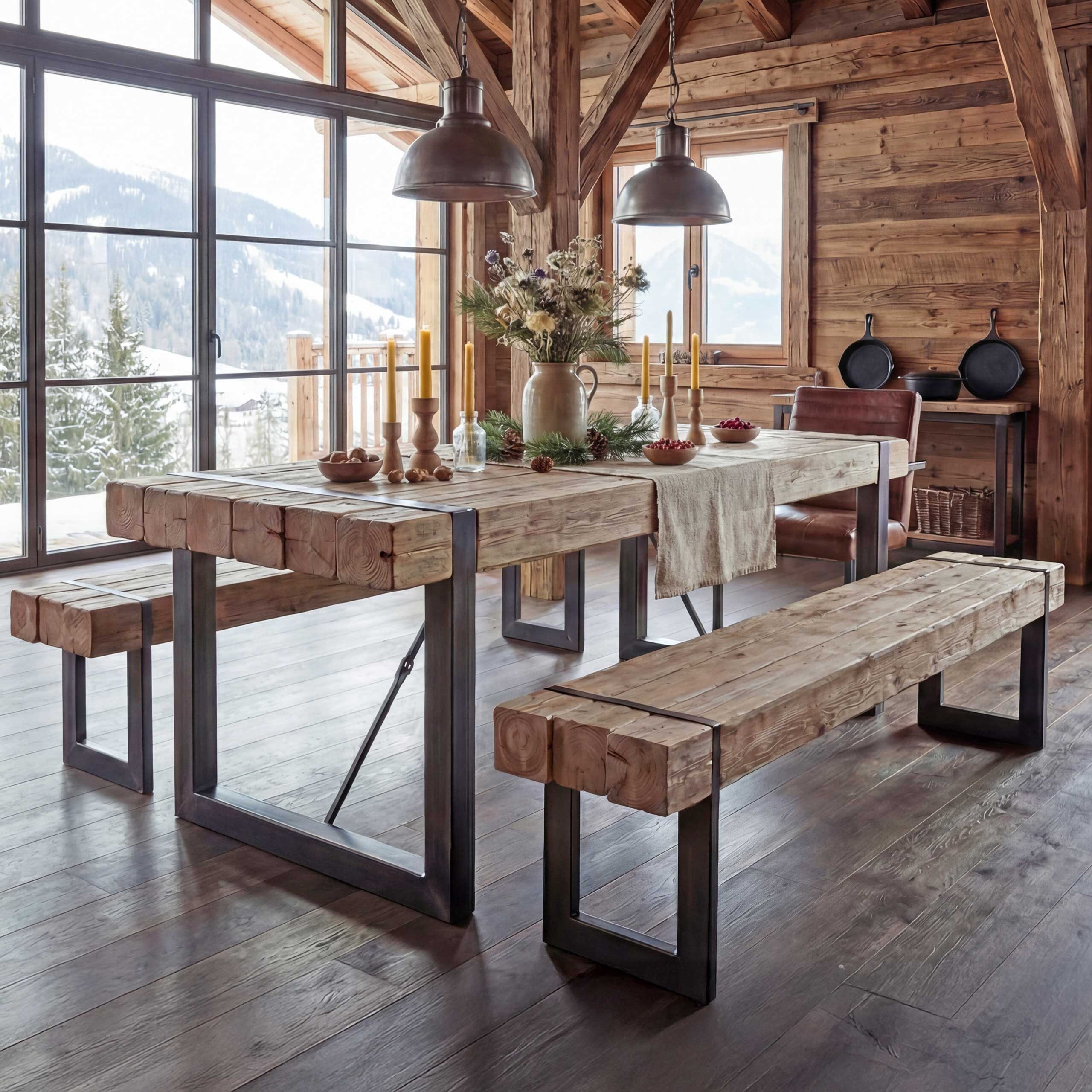 MCW Essgruppe MCW-A15-EG-2, (Set, 3-tlg., 3er), Standfeste Konstruktion, Einfacher Aufbau, Inklusive Fußbodenschoner