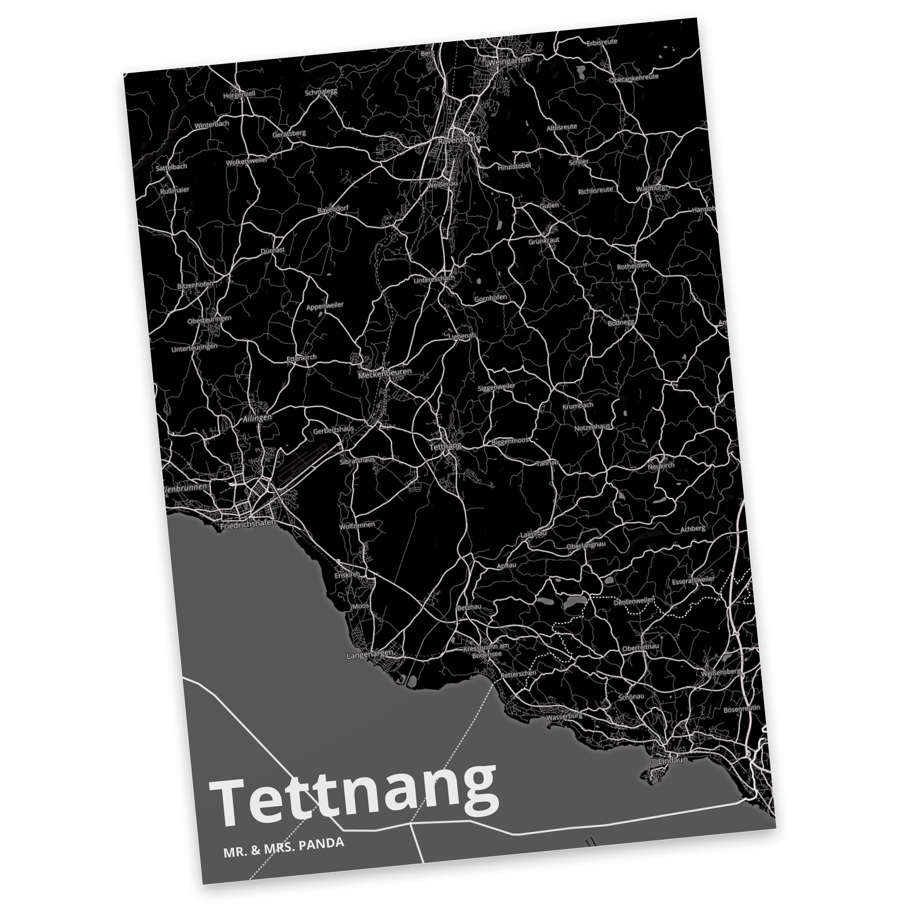 Mr. & Mrs. Panda Postkarte Tettnang - Geschenk, Städte, Einladung, Stadt Dorf Karte Landkarte Ma