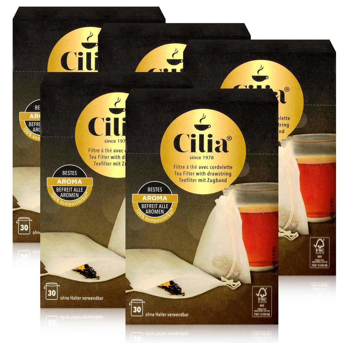 Cilia Teesieb CILIA Teefilter 30 Stück ohne Halter verwendbar (5er Pack)
