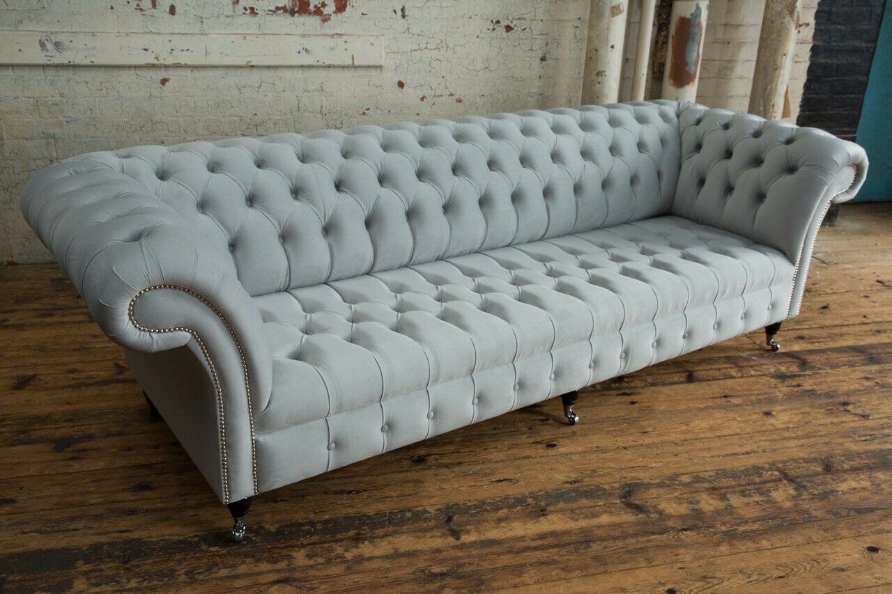 Xlmoebel Chesterfield-Sofa Elegantes Stoffsofa im Chesterfield-Design, XXL-Format, Hergestellt in Europa