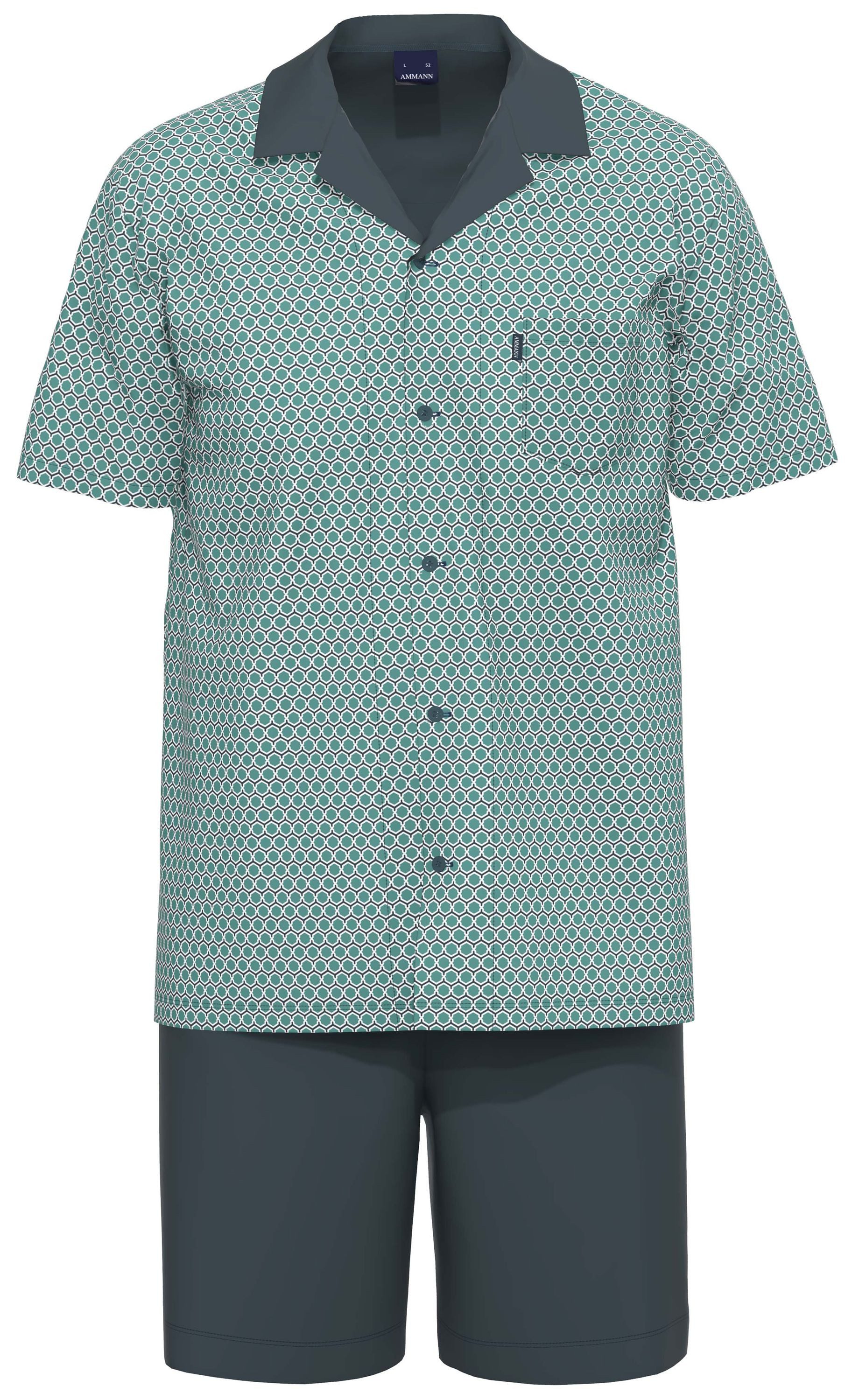 Ammann Shorty Hydro (Set, 2 tlg., 2-teilig) Herren Pyjama kurz Kurzarm Bio Baumwolle leger