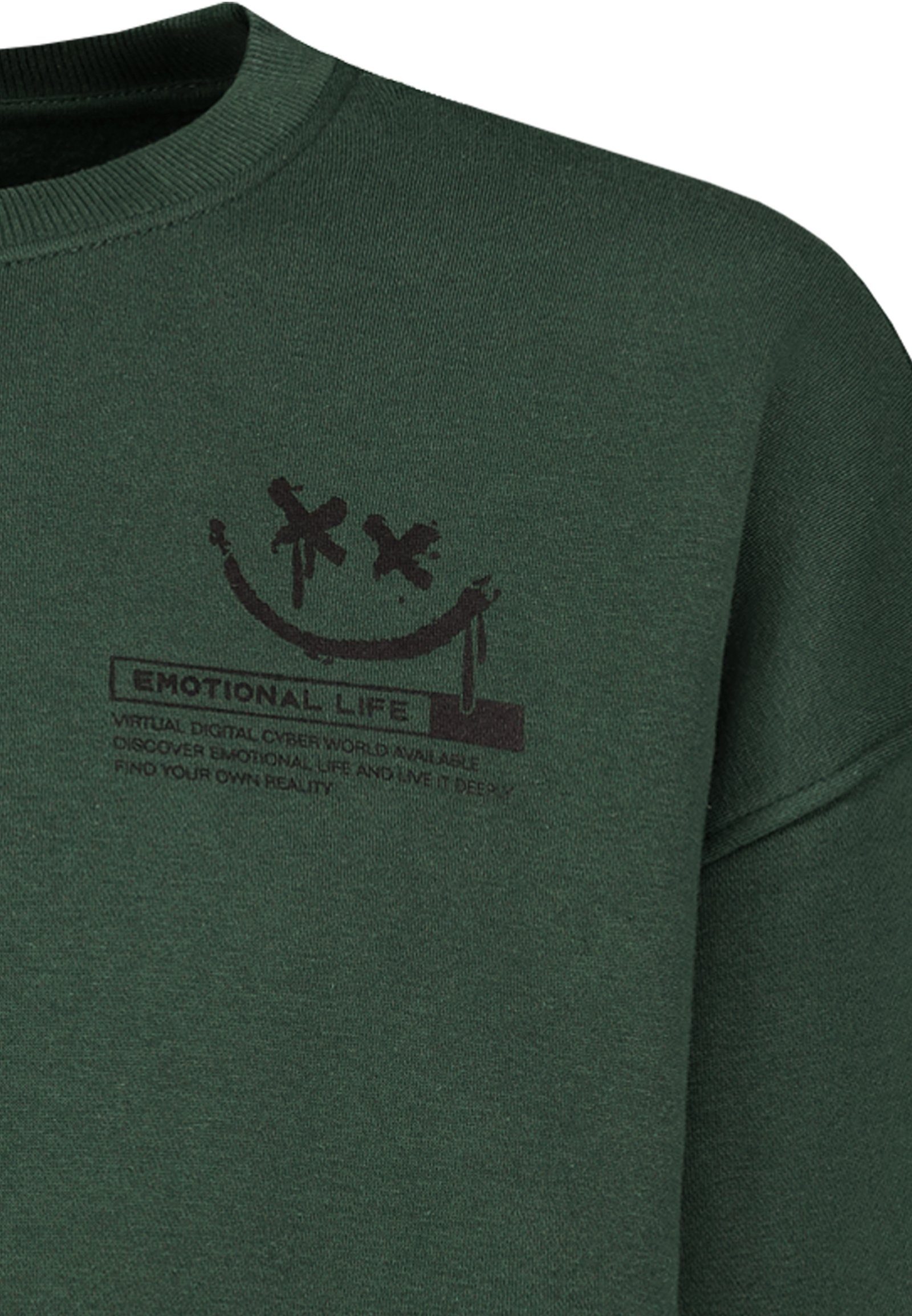 Sweatshirt dark-green Sweatshirt SUBLEVEL mit Rückenaufdruck