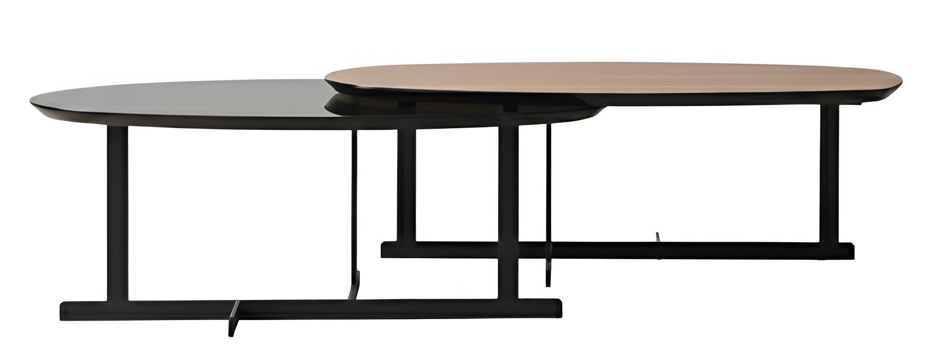 Xlmoebel Stehtisch Moderner Couchtisch aus Holz und Stoff in Braun, Made in Europa