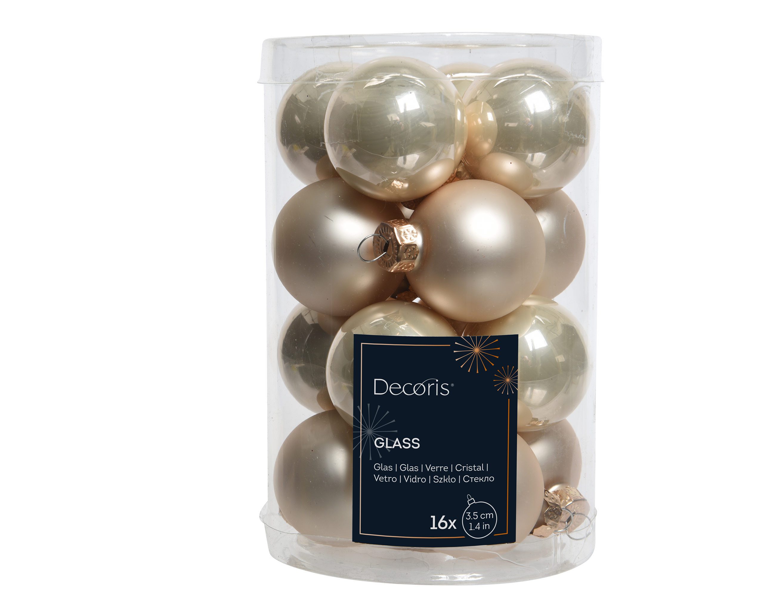 Kaemingk Weihnachtsbaumkugel, Weihnachtskugeln Glas 3,5cm 16 Stück - Perle
