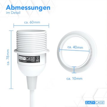 EAZY CASE Lampenfassung E27 Lampensockel mit Schalter und Kabel 3,5m, E27 Fassung für Lampenschirm DIY Lampe zum Aufhängen Stromkabel Weiß