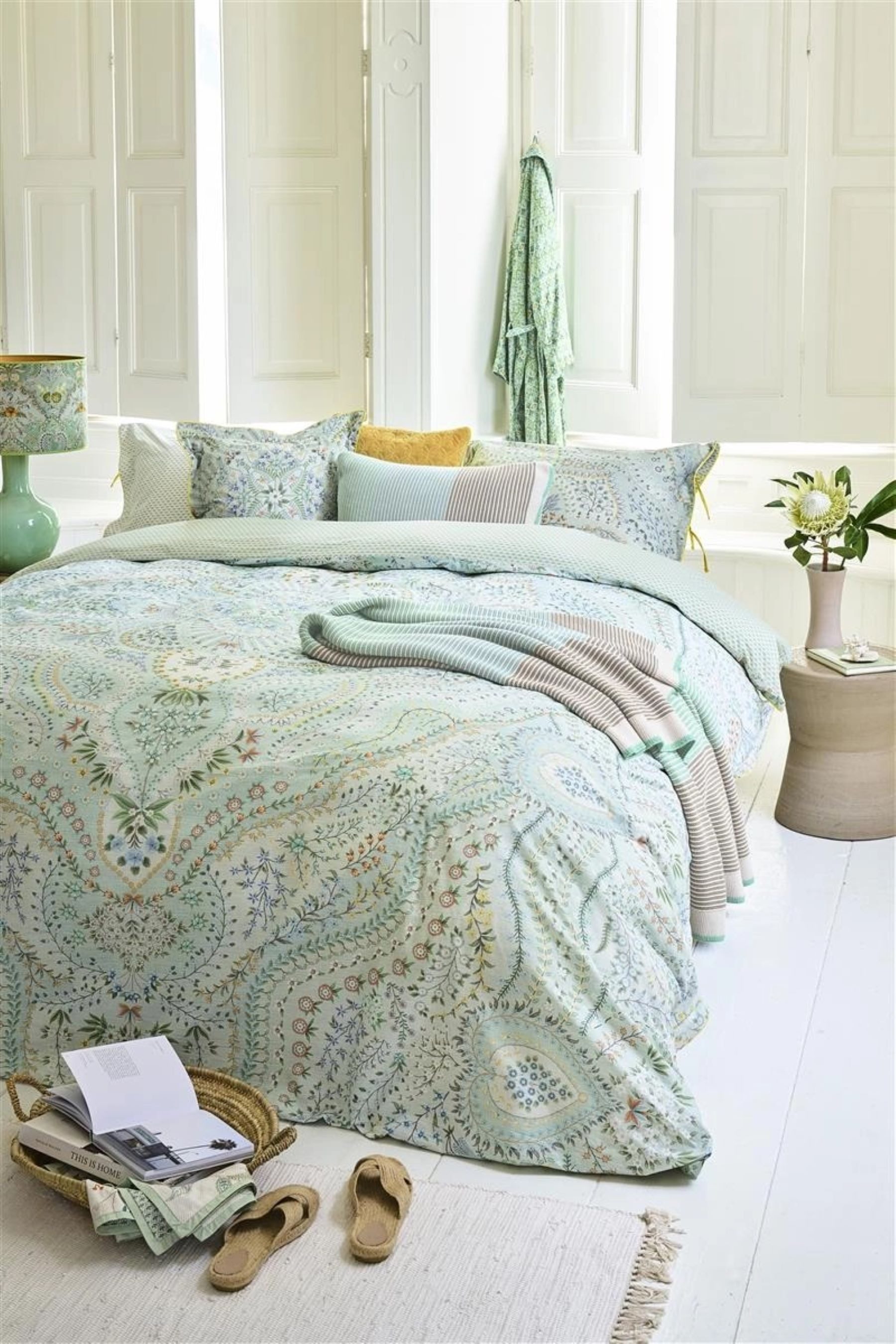 PiP Studio Bettwäsche PIP Studio Perkal Bettwäsche 135x200 Alfombra Light Blue Ornamente, Perkal, 2 teilig, fein gewebter 100% Baumwollperkal