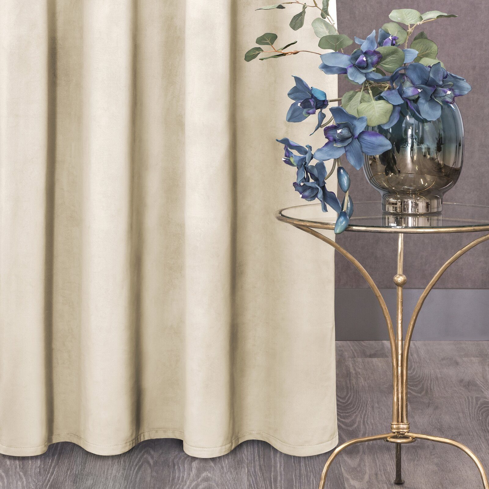 Design91 Vorhang Samtvorhänge Wohnzimmer Schlafzimmer Blickdicht günstig online kaufen