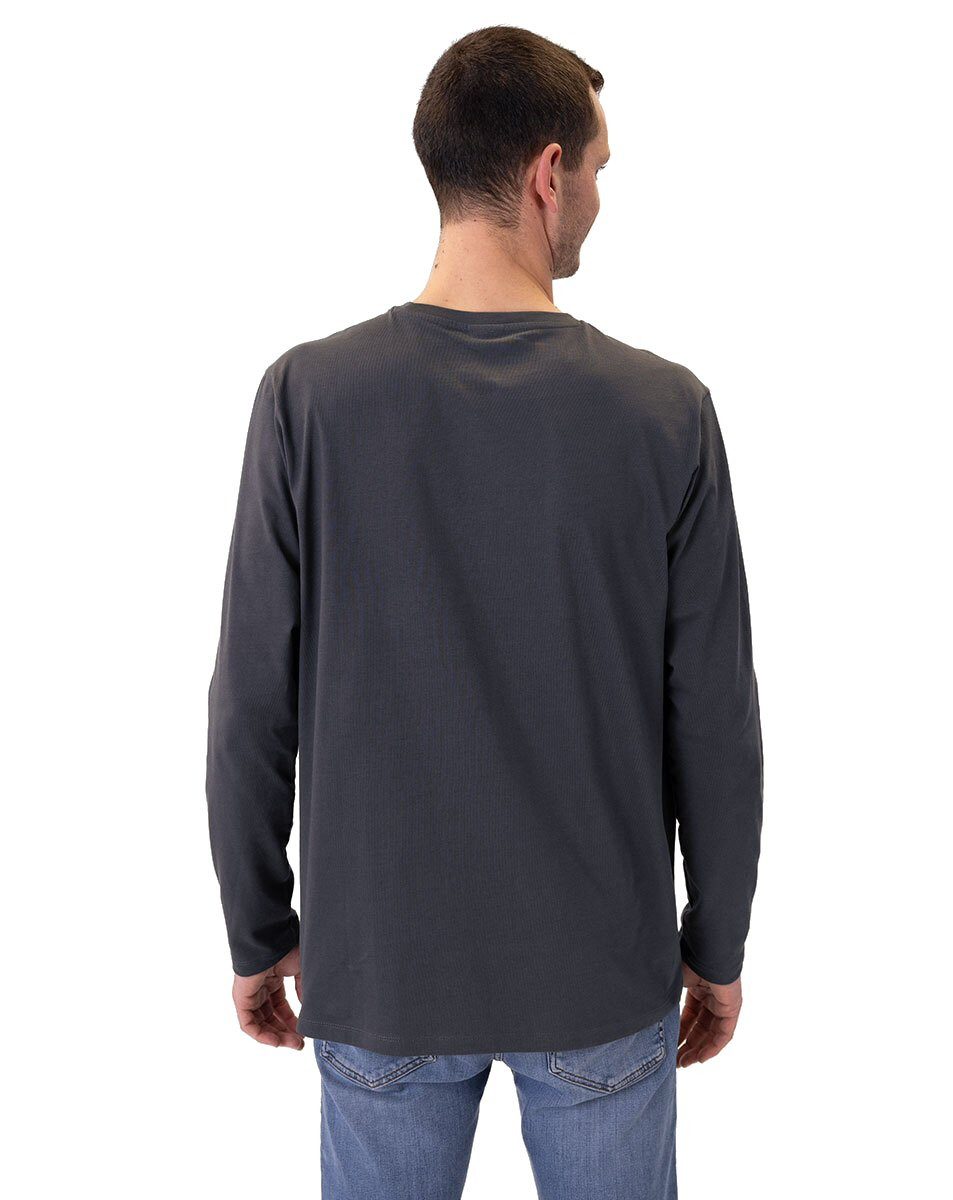 Jako Langarmshirt Organic (Freizeit, Bio-Baumwolle) anthrazitgrau Herren günstig online kaufen