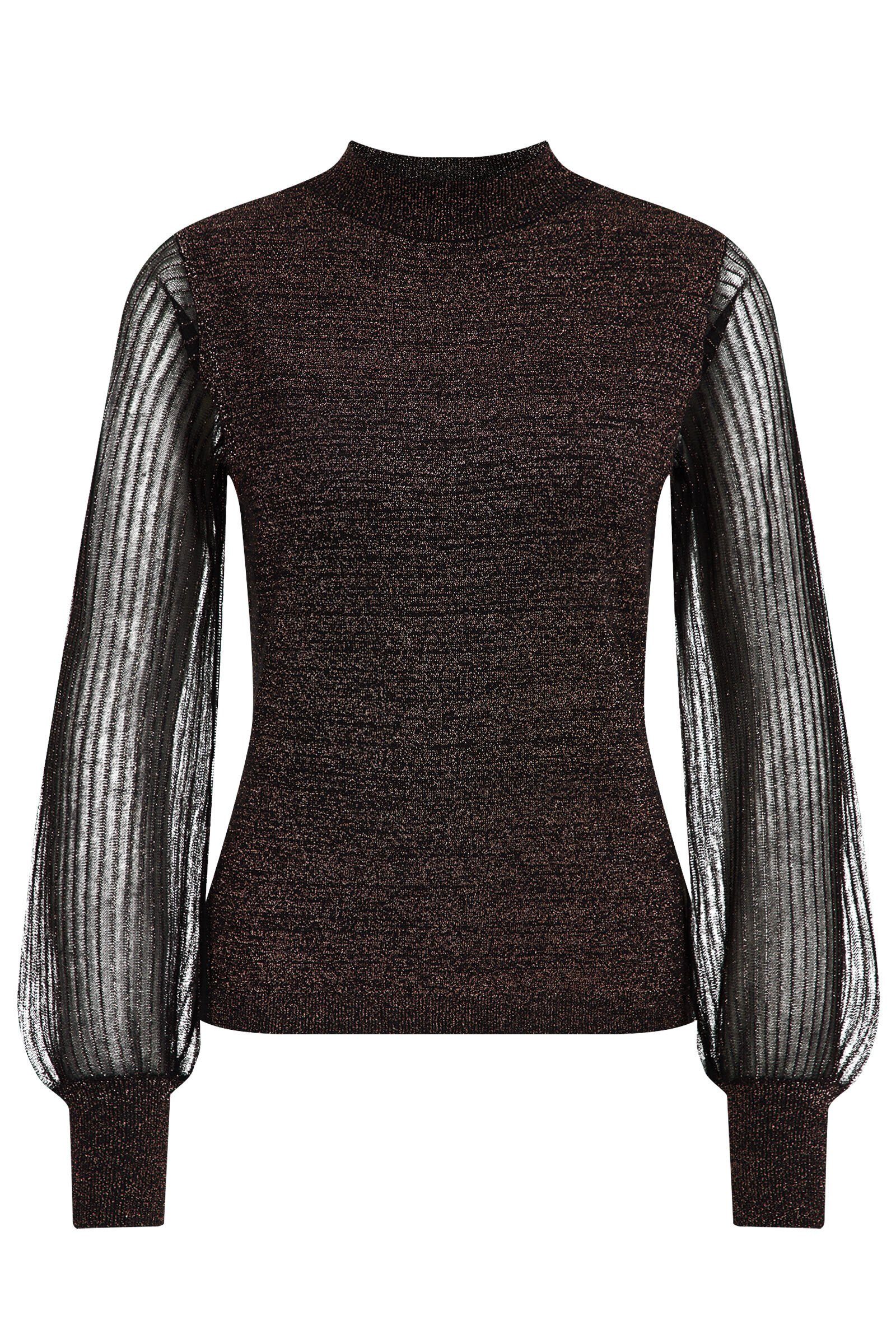 WE Fashion Longpullover (1-tlg) Schwarz