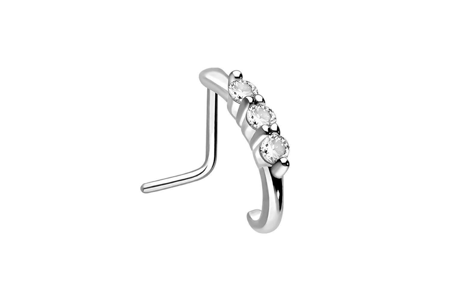 PIERCINGLINE Nasenpiercing Chirurgenstahl Nasenstecker 3 GROSSE KRISTALLE ( günstig online kaufen