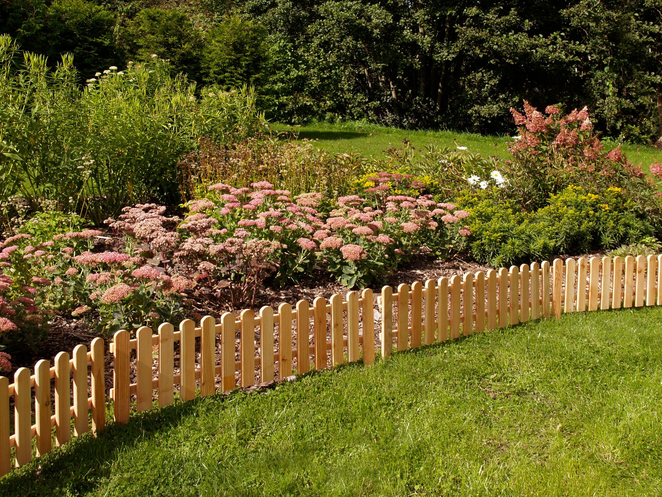KONIFERA Beetbegrenzung aus naturbelassenem Lärchenholz, Mini-Beetgrenze 120x45 cm