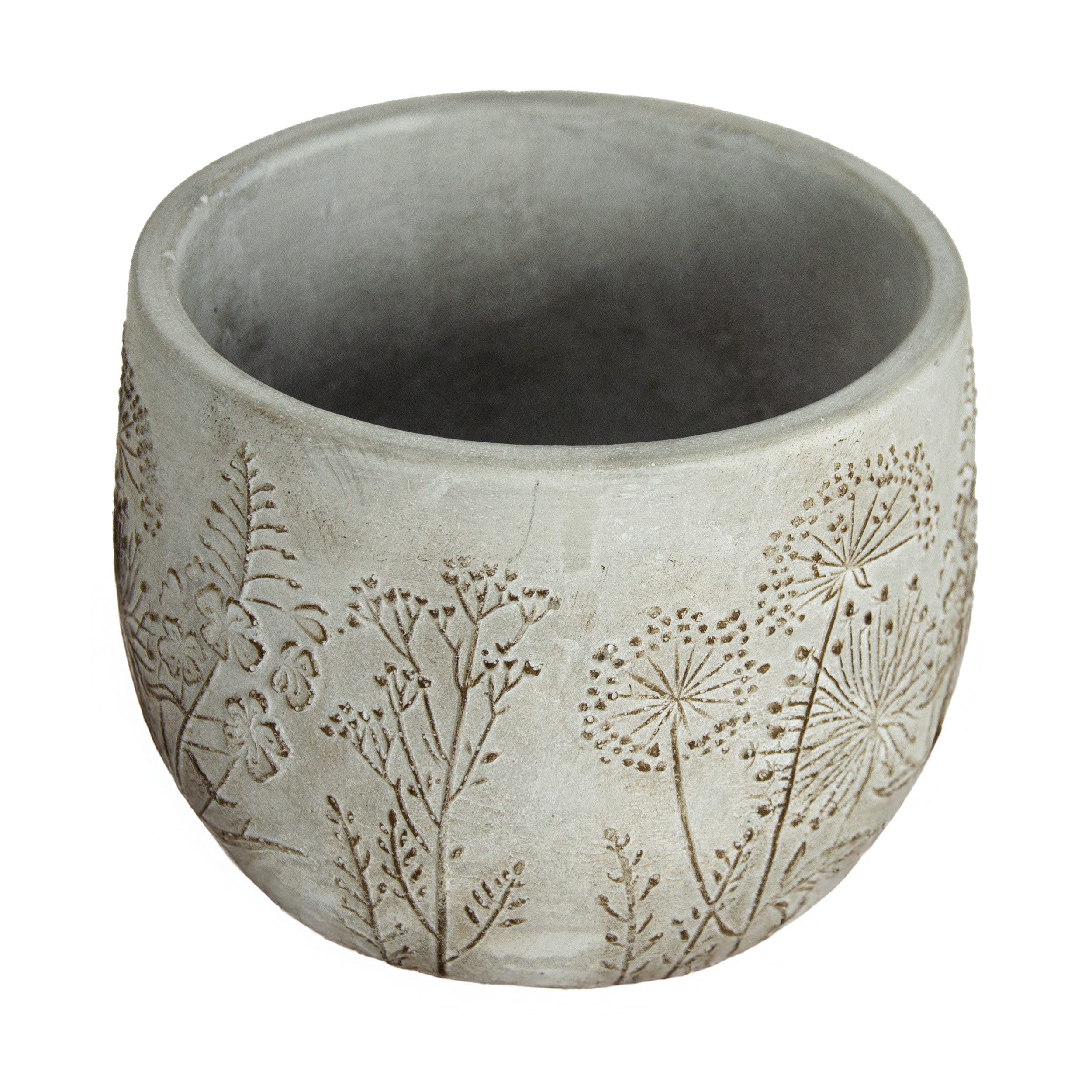 Goldbach Blumentopf Handgemachter Zement Blumentopf Grau 11 x 14 x 14 cm (1 günstig online kaufen