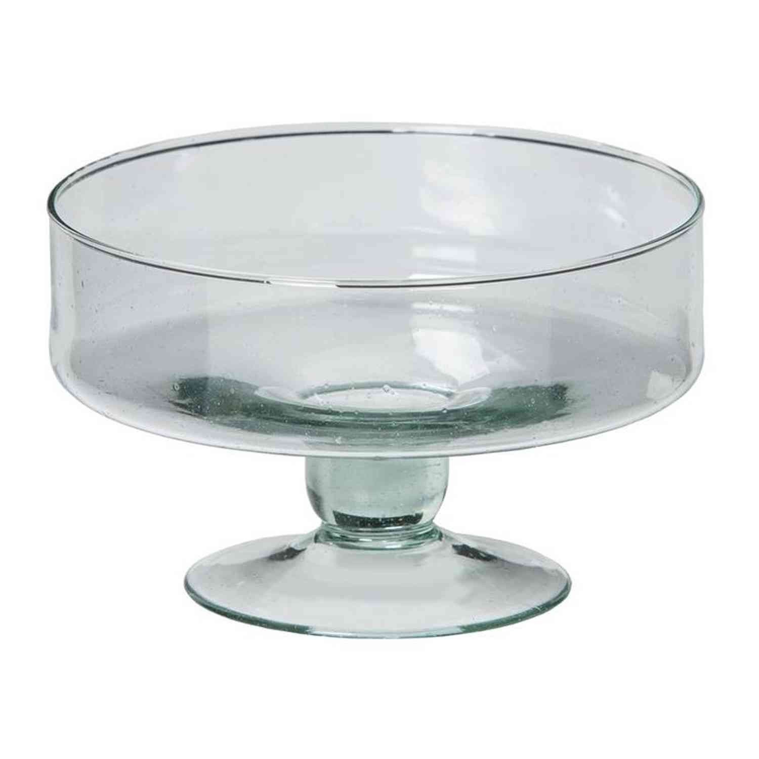 INNA-Glas Dekoschale Glasschale CORIE auf Standfuß, klar, 12 cm, Ø 19 cm