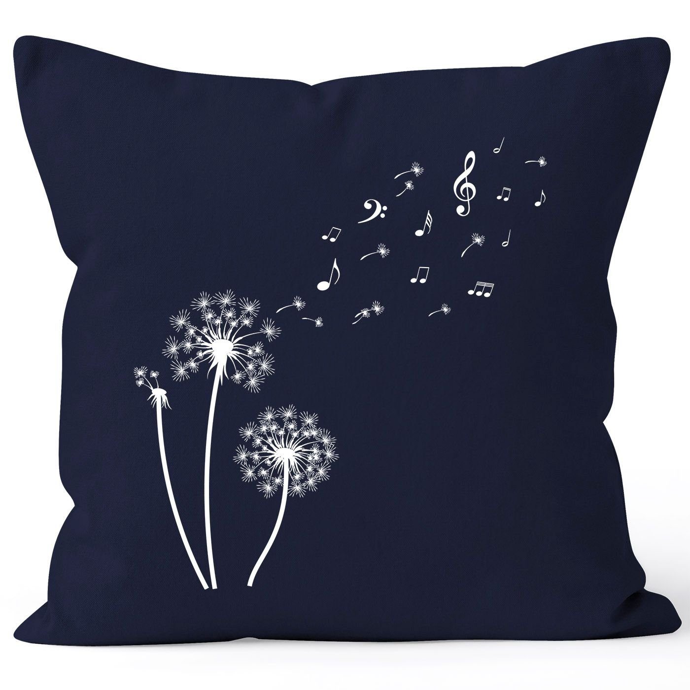 Autiga Dekokissen Kissenbezug Pusteblume Musiknoten Noten Musik Dandelion Kissen-Hülle Deko-Kissen Baumwolle quadratisch Autiga®