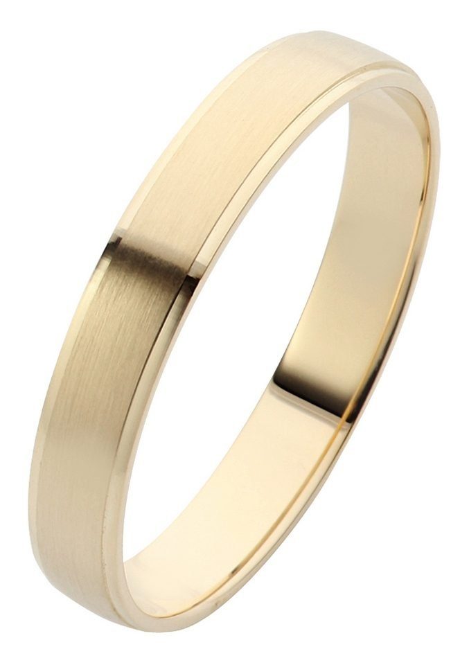 Firetti Trauring Schmuck Geschenk Gold 375 Hochzeit Ehering Trauring "LIEBE", Made in Germany - mit o. ohne Brillant/Diamant