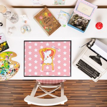 Mr. & Mrs. Panda Schreibtischunterlage Einhorn Prinzessin - Rot Pastell - Geschenk, Schreibtisch Unterlagen, (1 tlg)